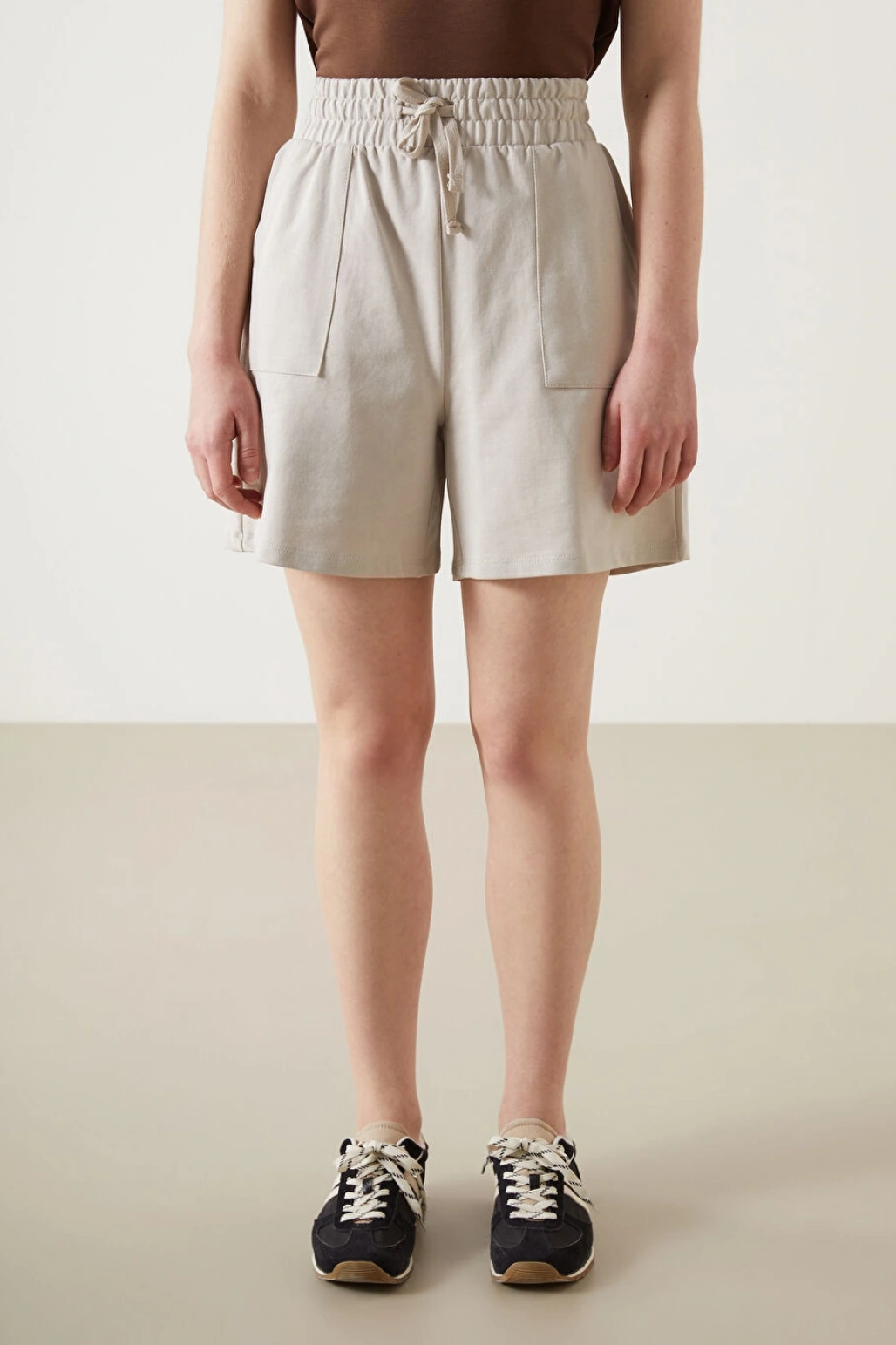 LCW Vision Gri Beli Lastikli Kadın Şort