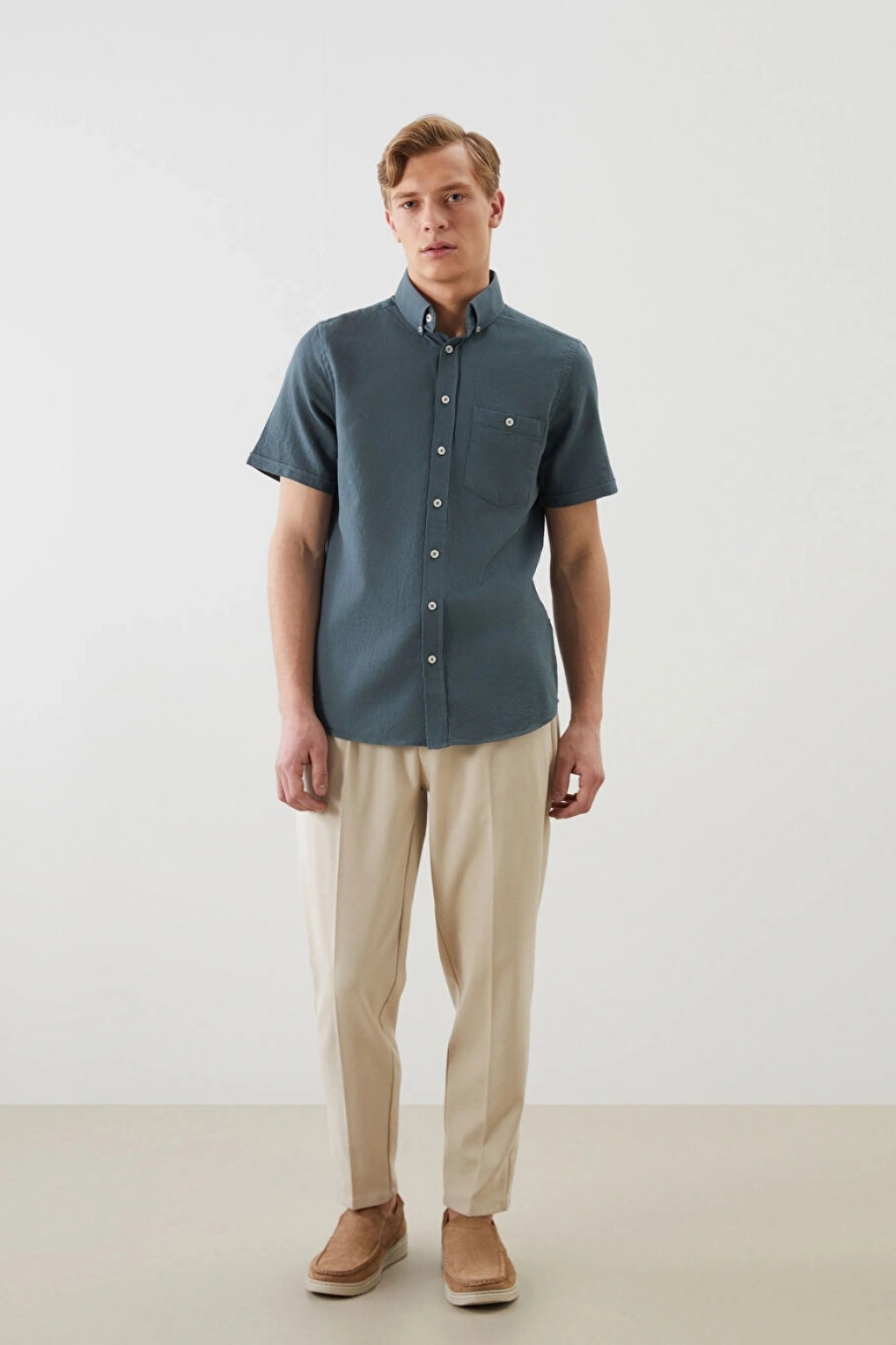 LCWAIKIKI Classic Yeşil Regular Fit Poplin Erkek Gömlek