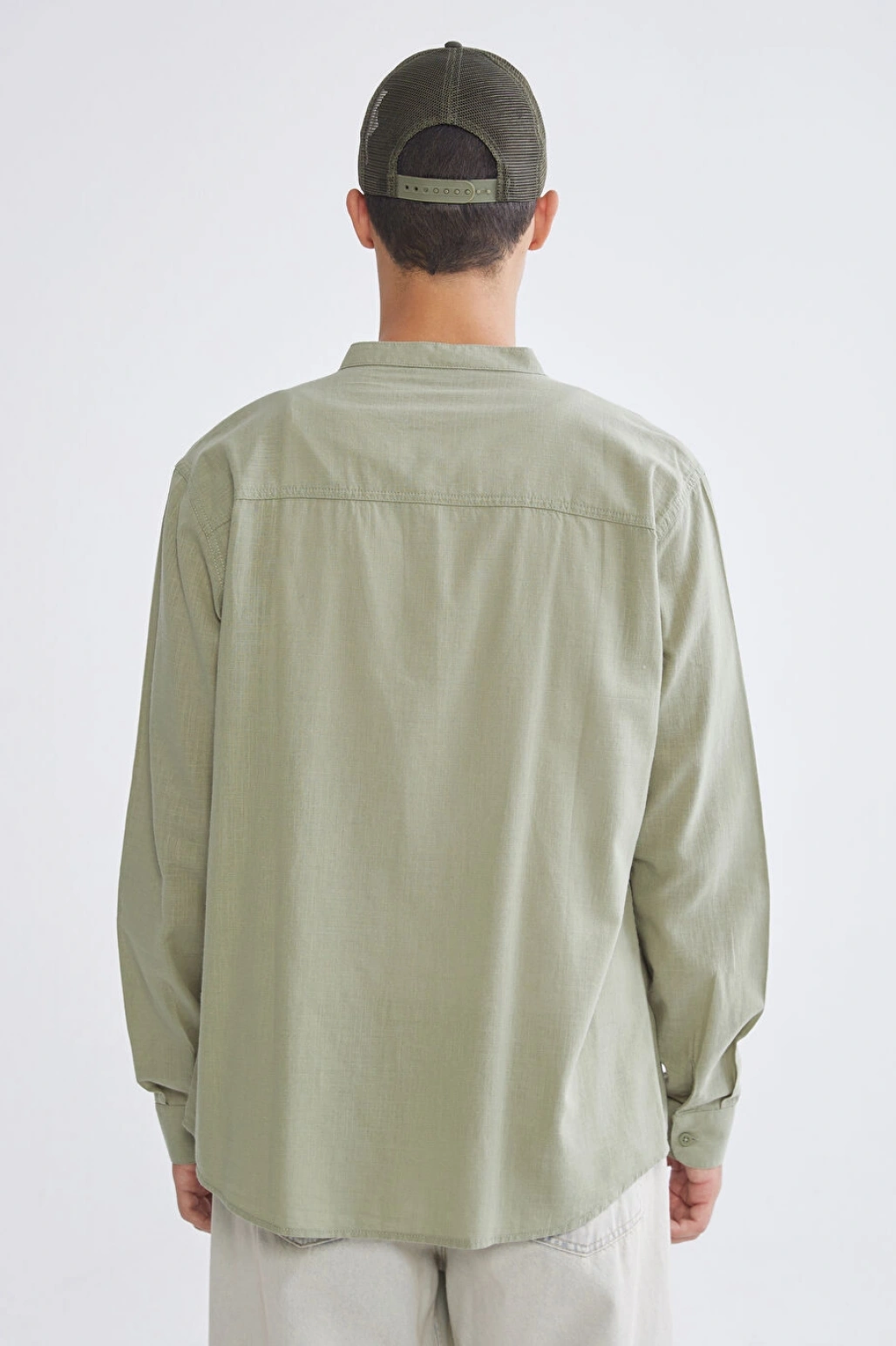 XSIDE Haki Regular Fit Poplin Erkek Gömlek