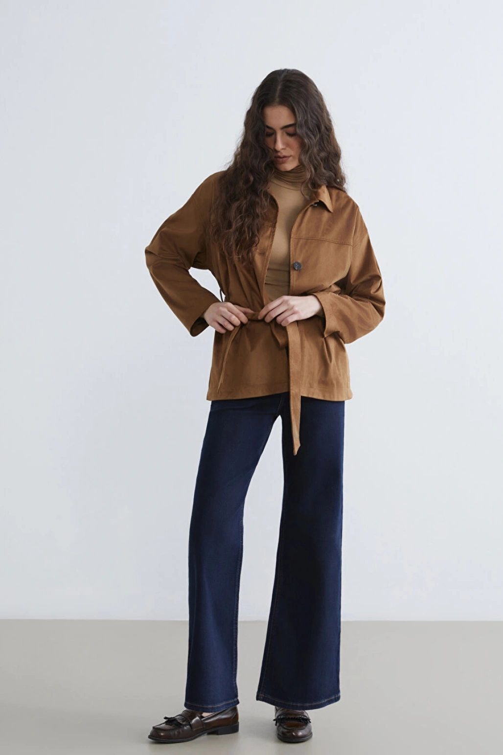 LCWAIKIKI Classic Indigo Yüksek Bel Wideleg Kadın Jean Pantolon