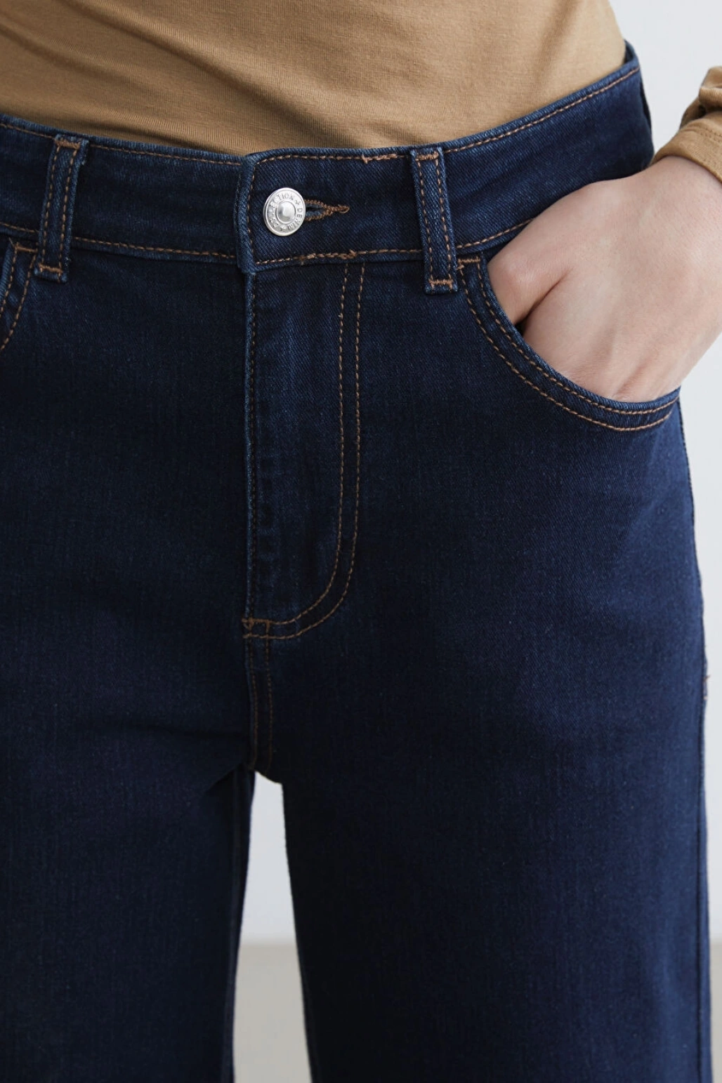 LCWAIKIKI Classic Indigo Yüksek Bel Wideleg Kadın Jean Pantolon