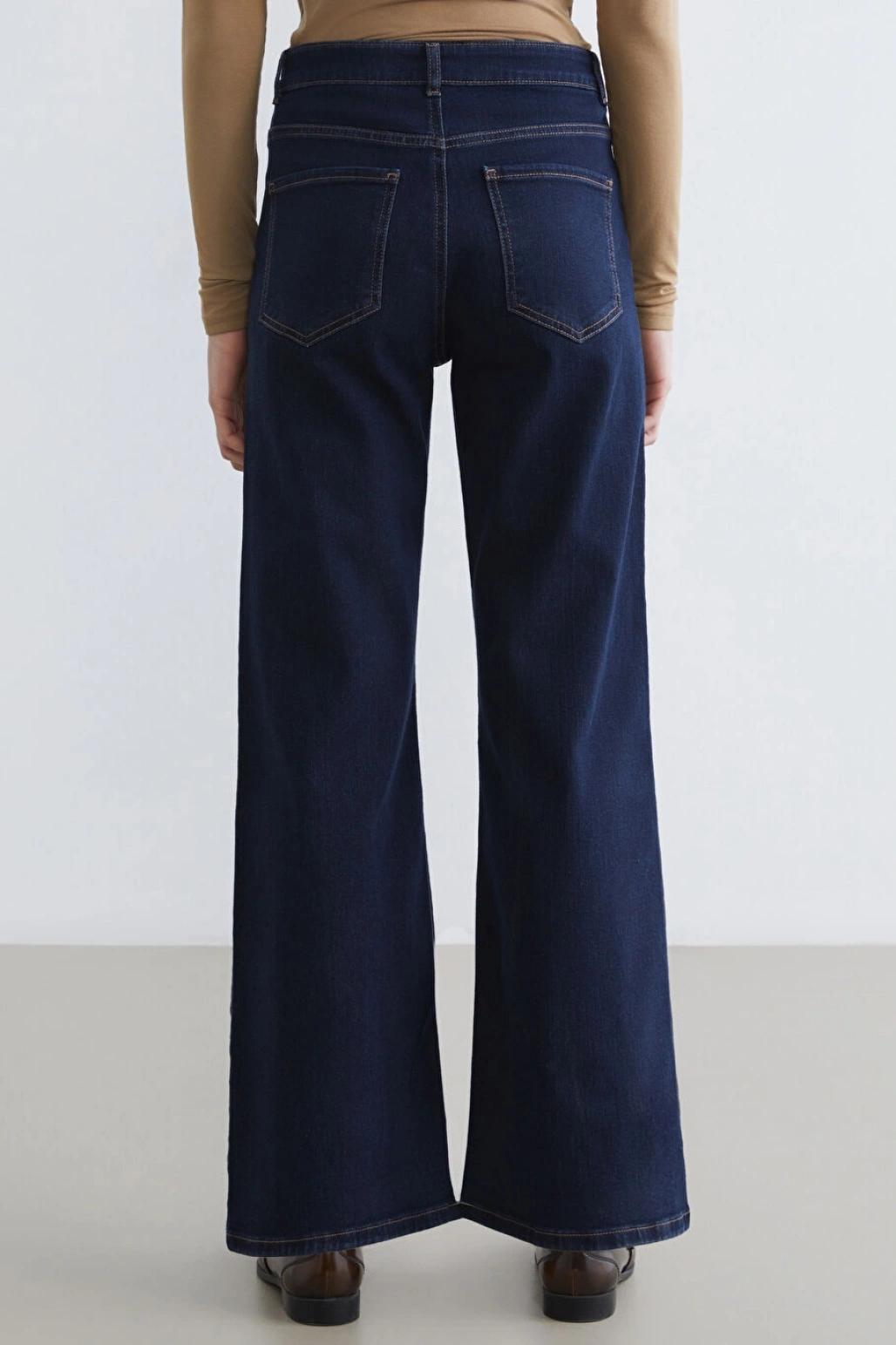 LCWAIKIKI Classic Indigo Yüksek Bel Wideleg Kadın Jean Pantolon