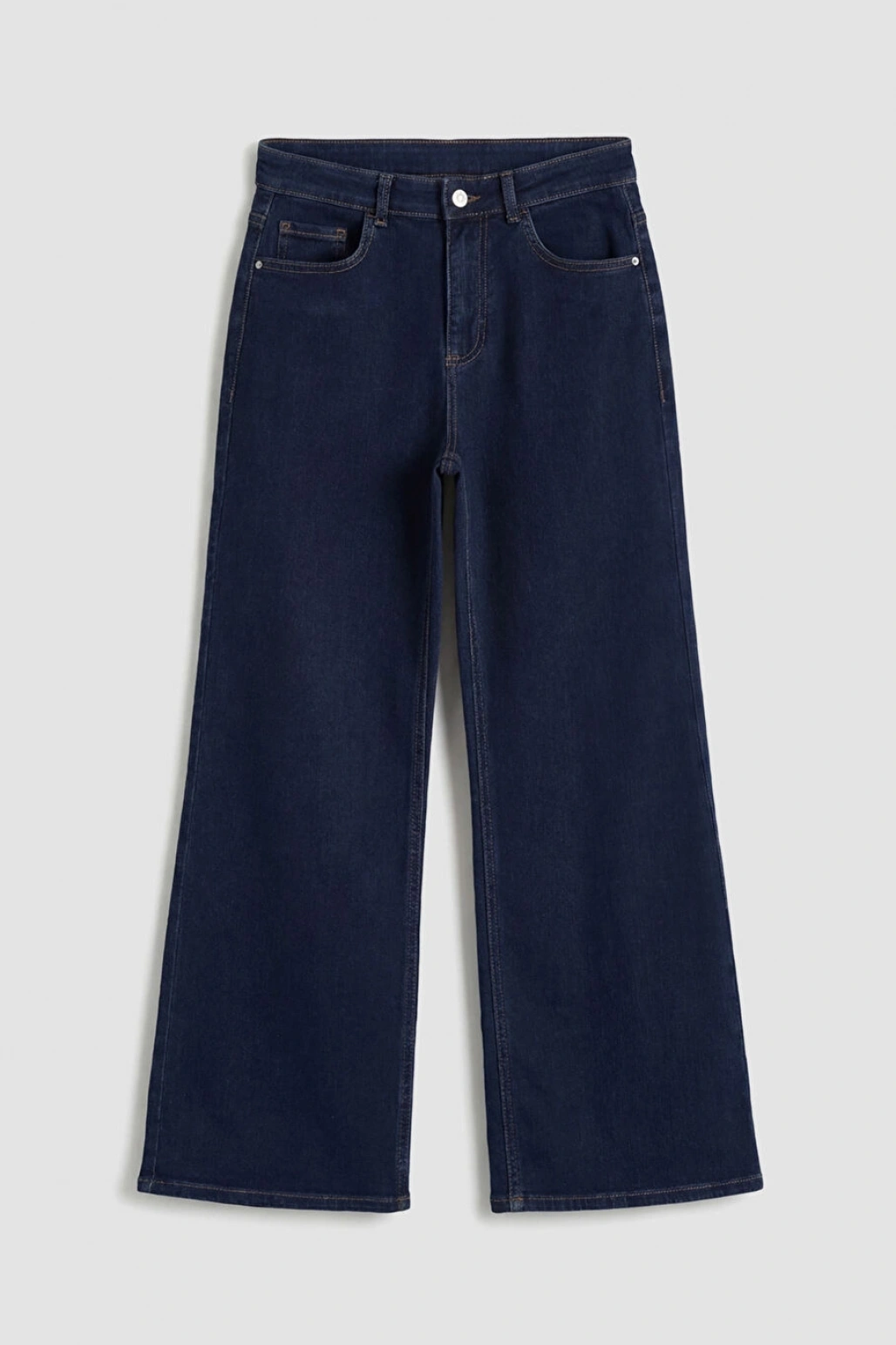 LCWAIKIKI Classic Indigo Yüksek Bel Wideleg Kadın Jean Pantolon