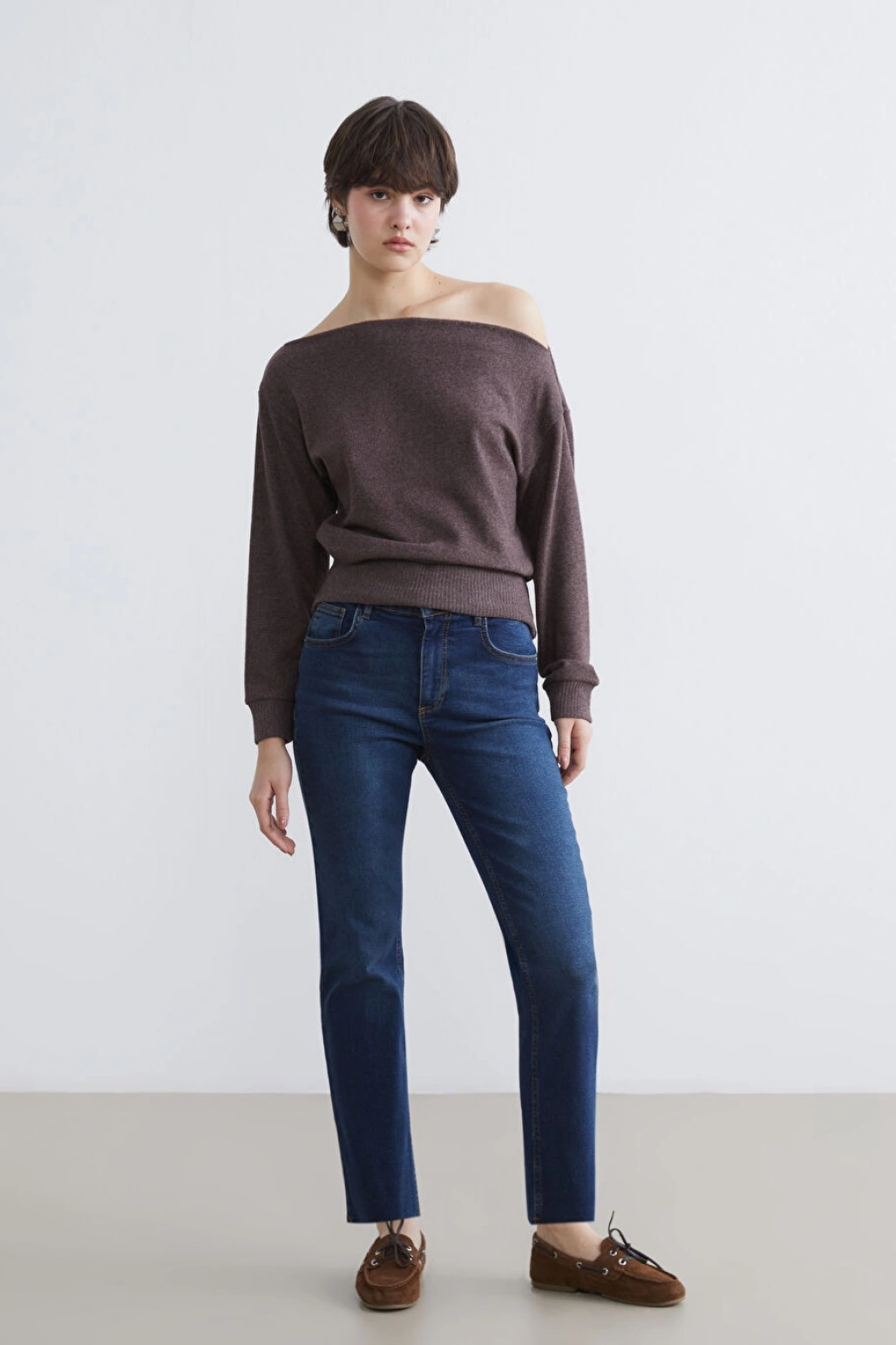 XSIDE Mavi Crop Flare Kadın Jean Pantolon