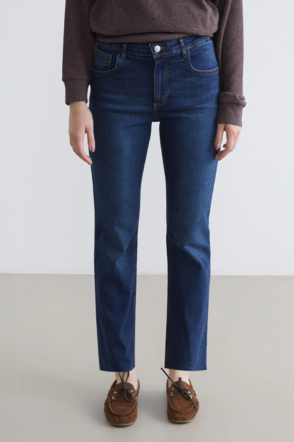 XSIDE Mavi Crop Flare Kadın Jean Pantolon