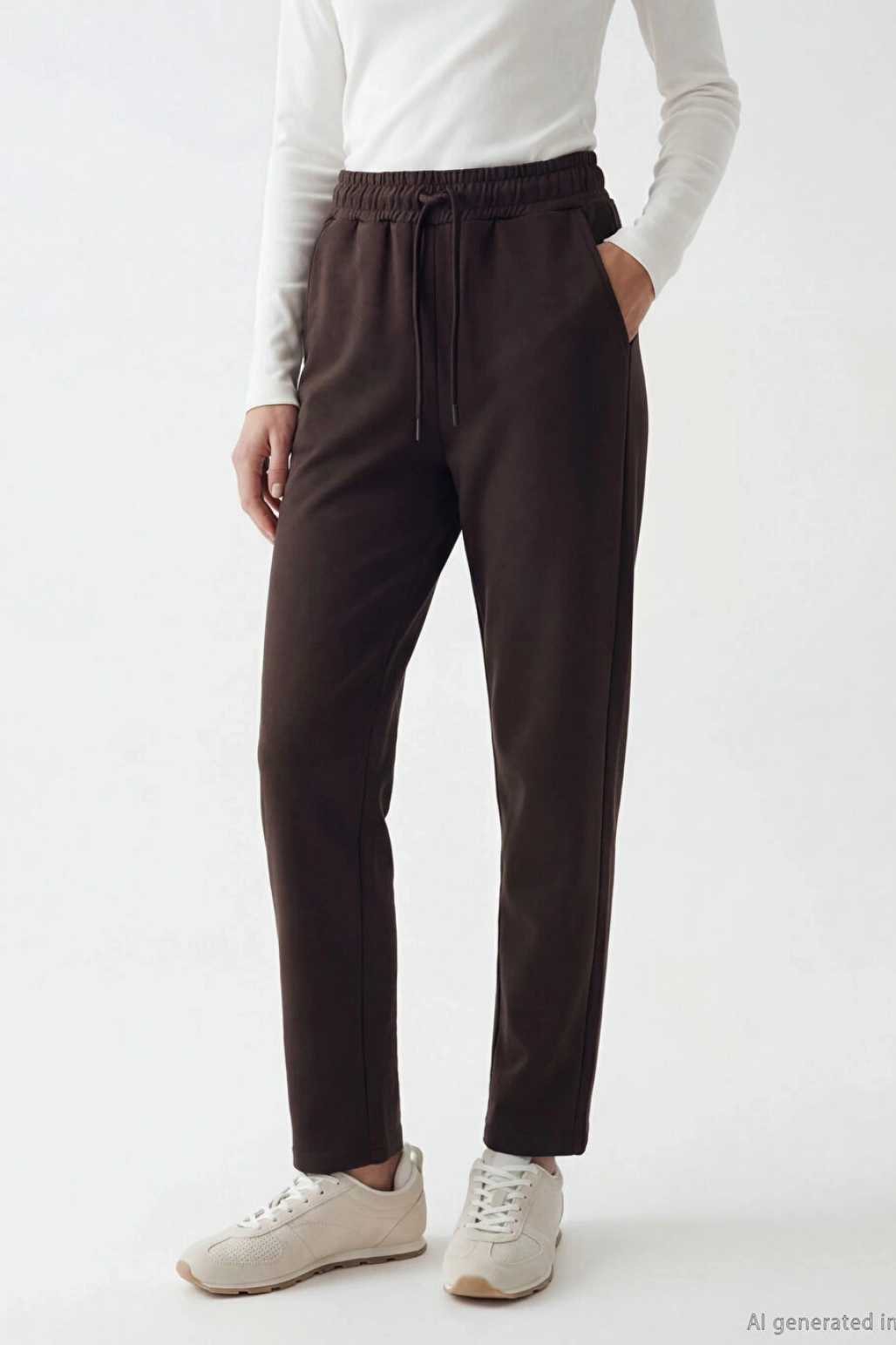 LCW Modest Kahverengi Beli Lastikli Kadın Eşofman Altı