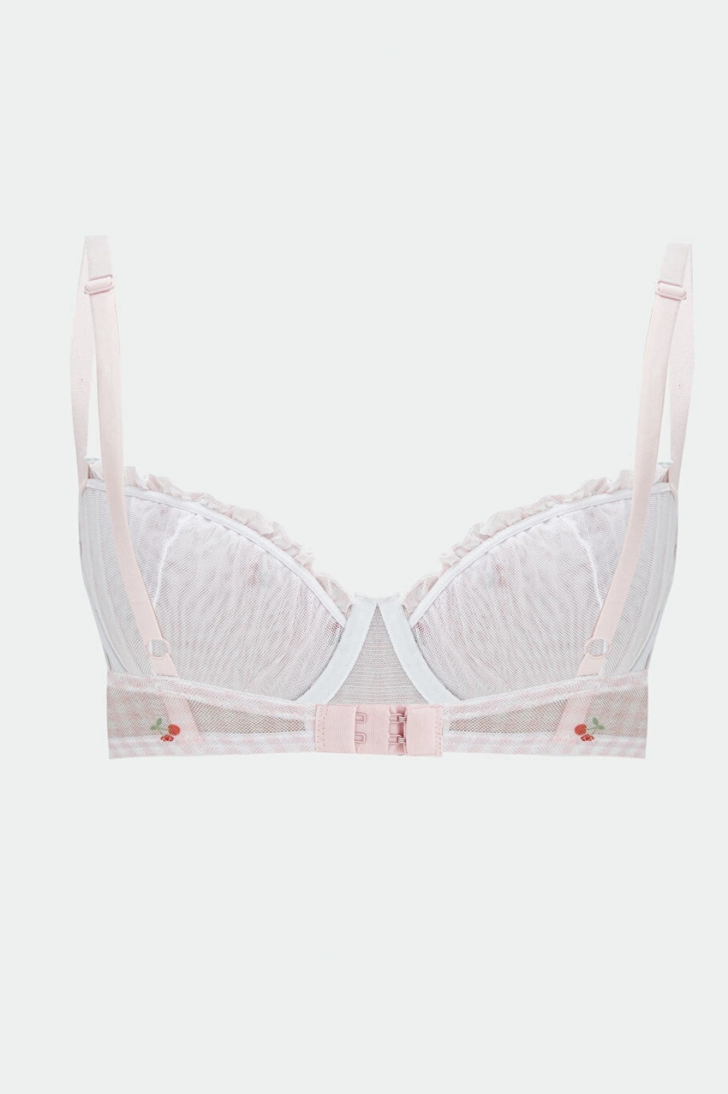 LCW Young Pembe Balenli Dolgusuz Kiraz Nakışlı Damla Sütyen