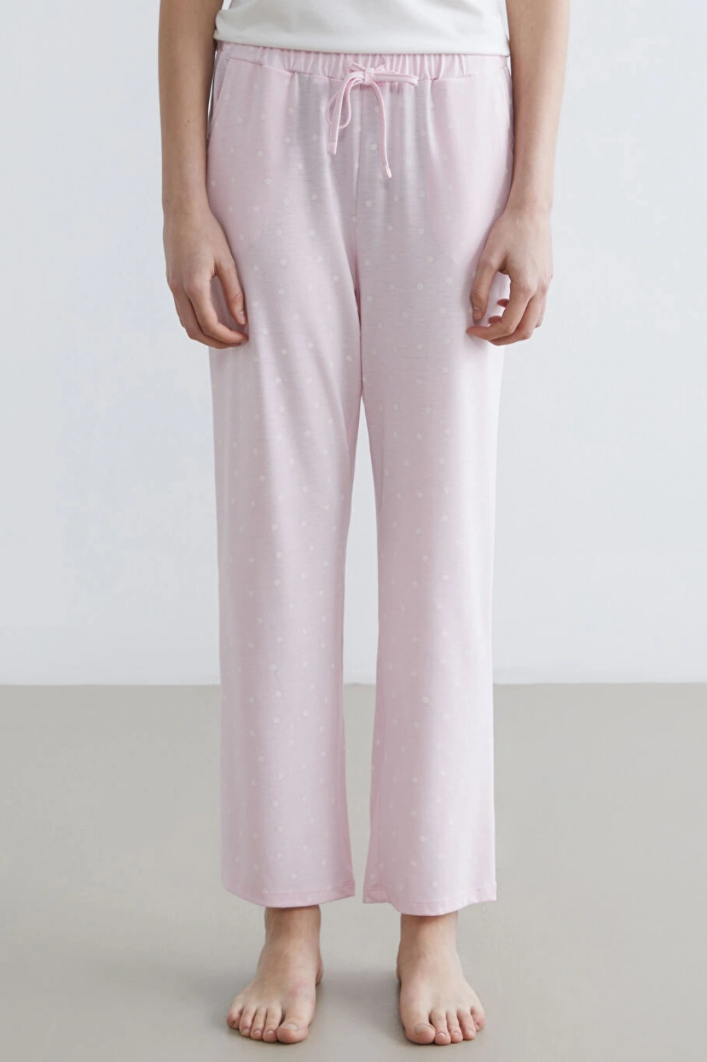 LCW DREAM Pembe Beli Lastikli Puantiyeli Kadın Pijama Alt