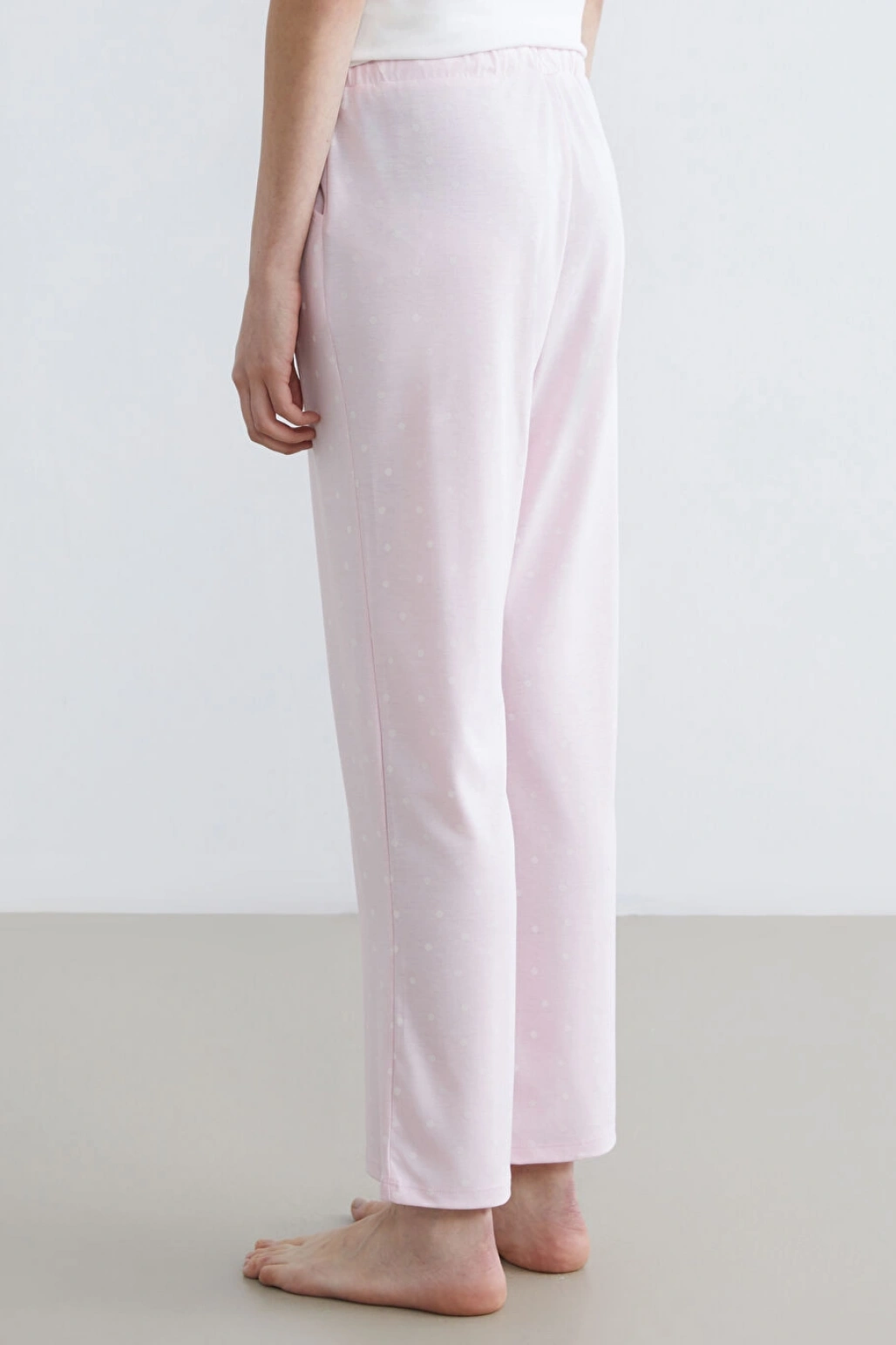 LCW DREAM Pembe Beli Lastikli Puantiyeli Kadın Pijama Alt