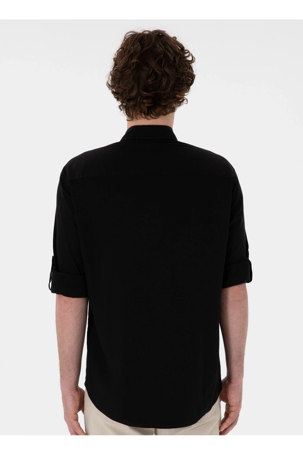 U.S. Polo Assn. U.S. Polo Assn. Comfort Fit Gömlek Yaka Siyah Erkek Gömlek ENZO