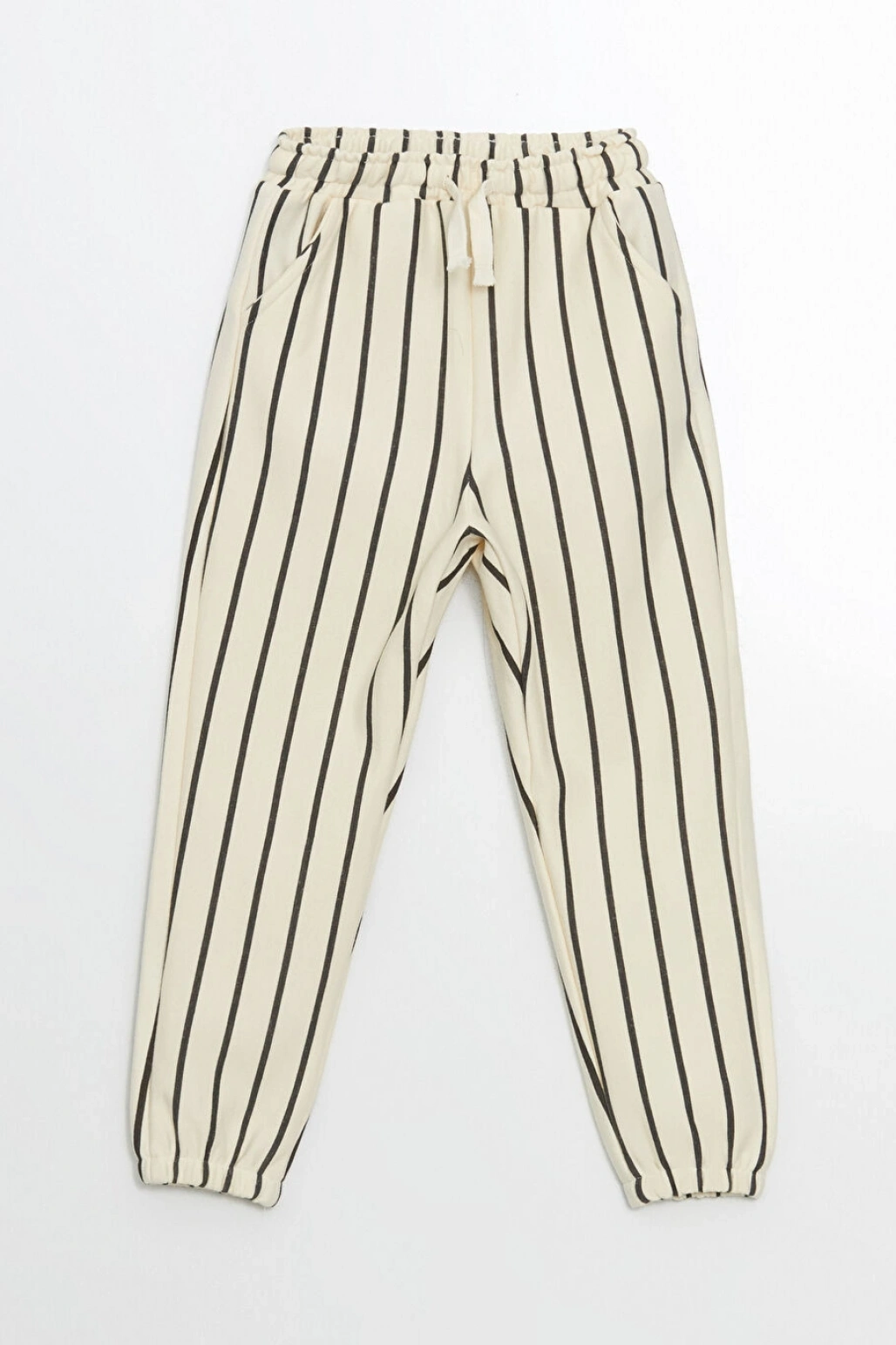 LCW Kids Ekru Çizgili Erkek Çocuk Jogger Eşofman Alt