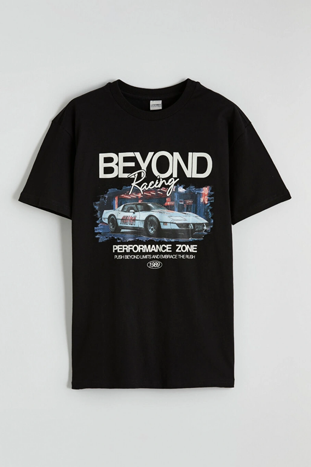 LCW Kids Siyah Erkek Çocuk Baskılı Tişört