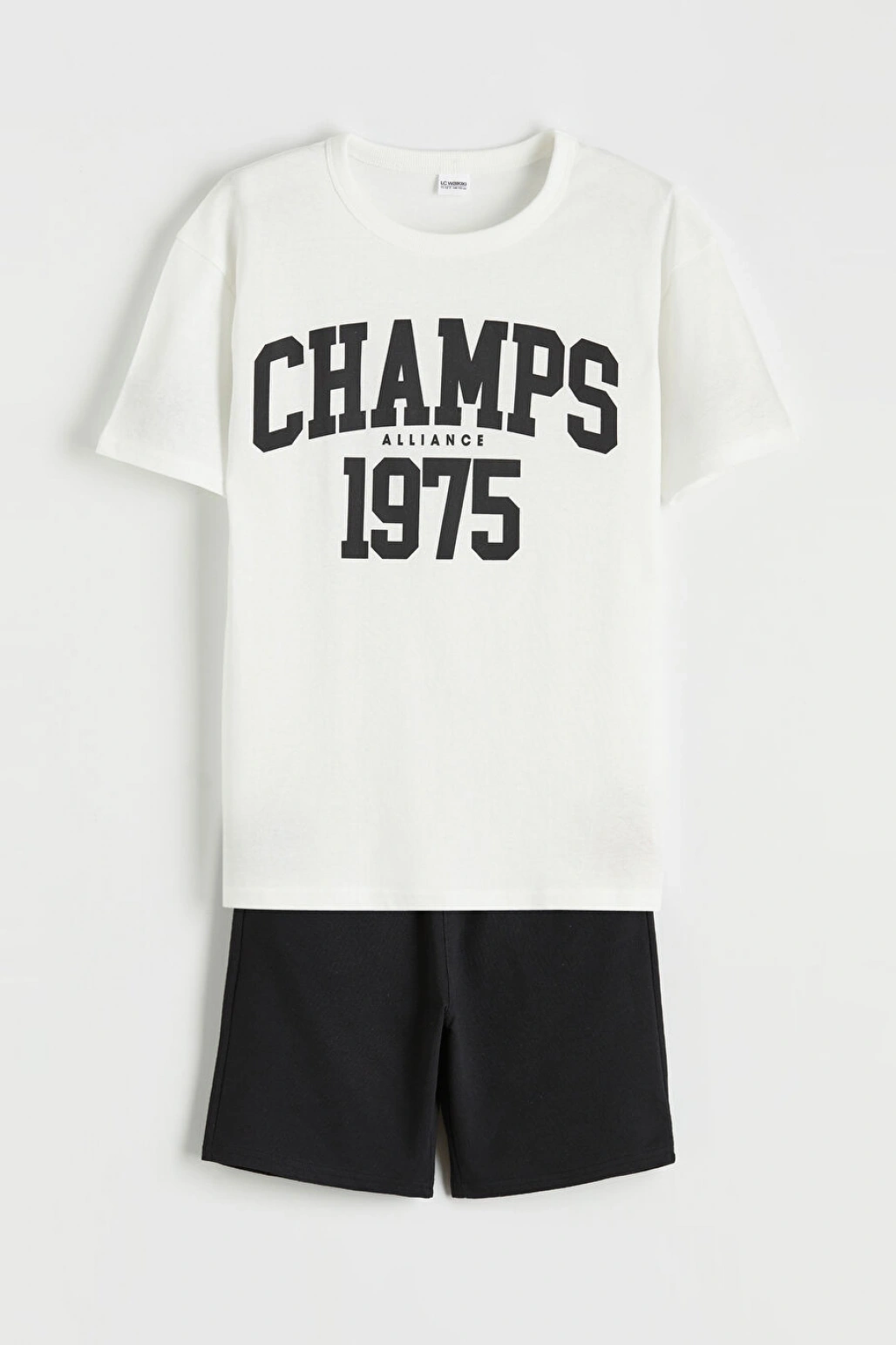 LCW Kids Ekru Erkek Çocuk Baskılı Tişört Ve Şort