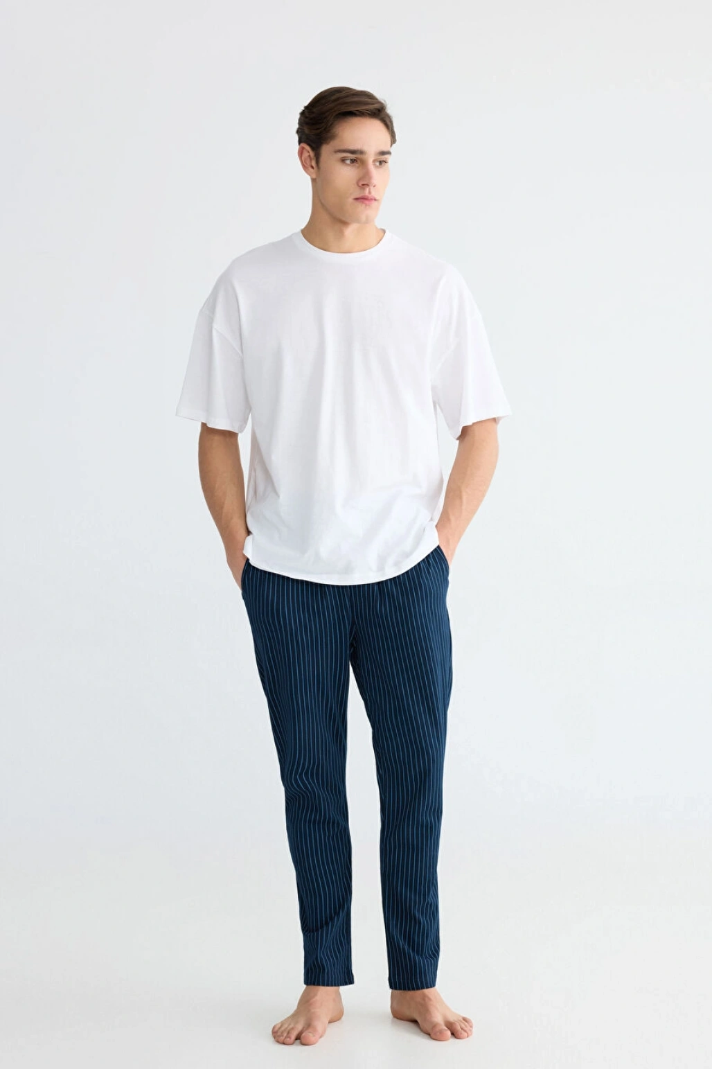 LC WAIKIKI Lacivert Standart Kalıp Çizgili Erkek Pijama Altı