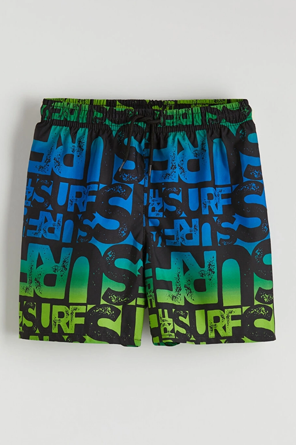 LCW Kids Siyah Beli Lastikli Baskılı Erkek Çocuk Deniz Şortu