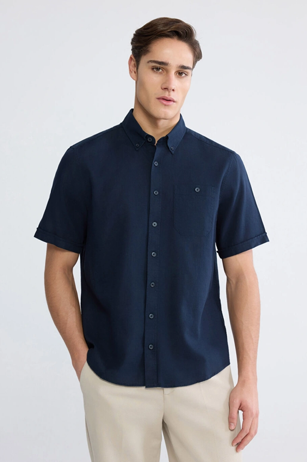 LCWAIKIKI Classic Lacivert Regular Fit Poplin Erkek Gömlek