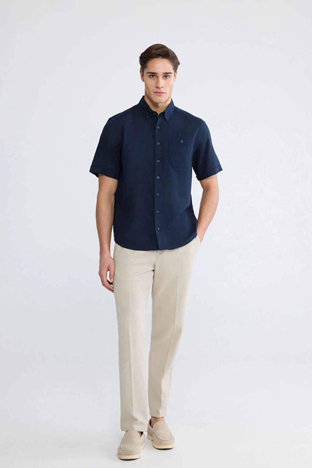 LCWAIKIKI Classic Lacivert Regular Fit Poplin Erkek Gömlek