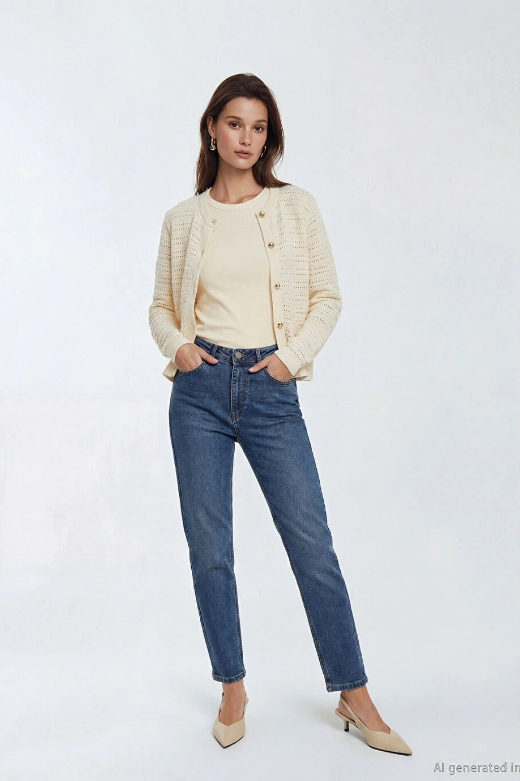 LCW Modest Indigo Mom Fit Kadın Jean Pantolon