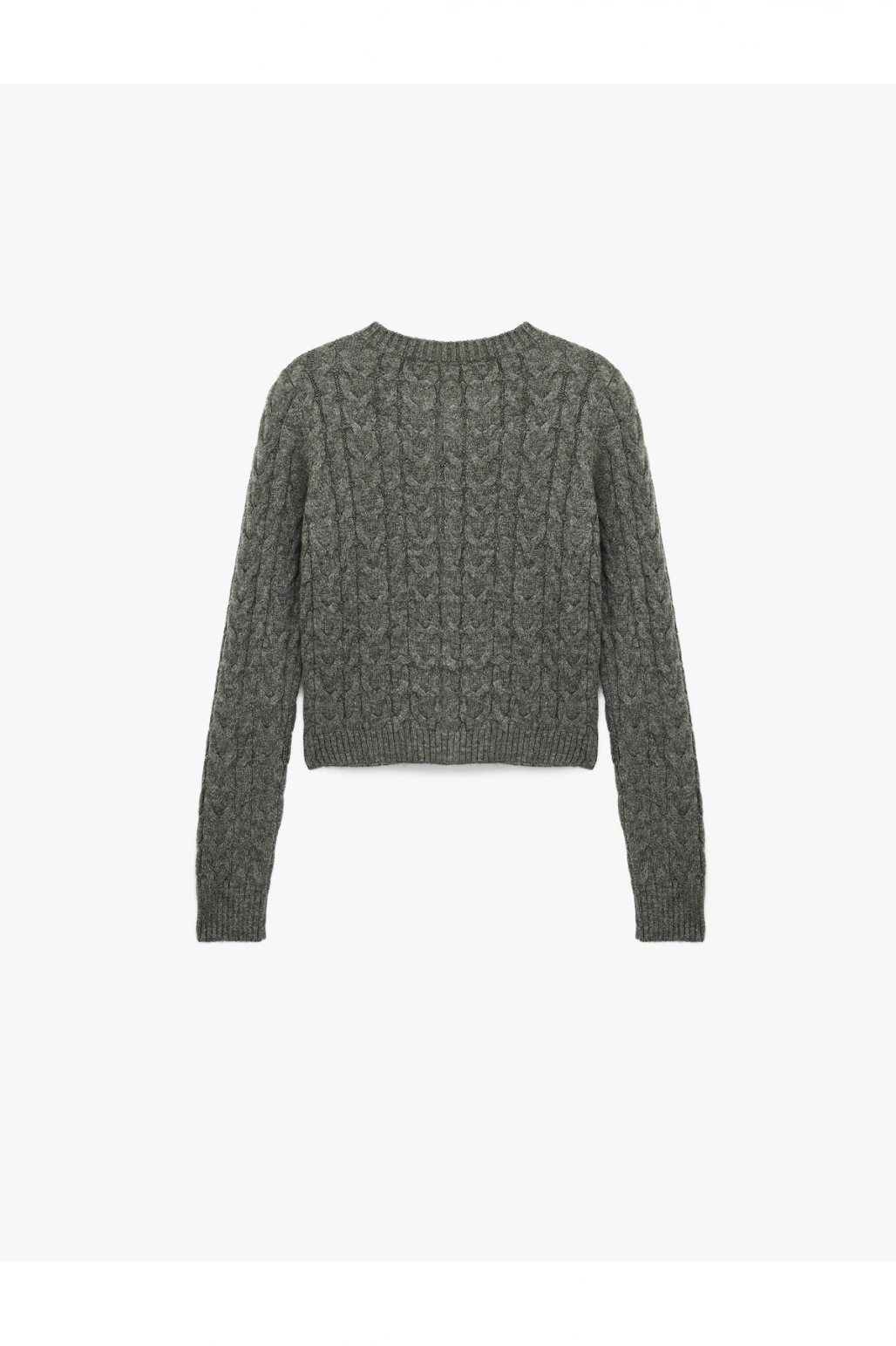 Koton Düğmeli Bisiklet Yaka Uzun Kollu Saç Örgüsü Dokulu Triko Hırka