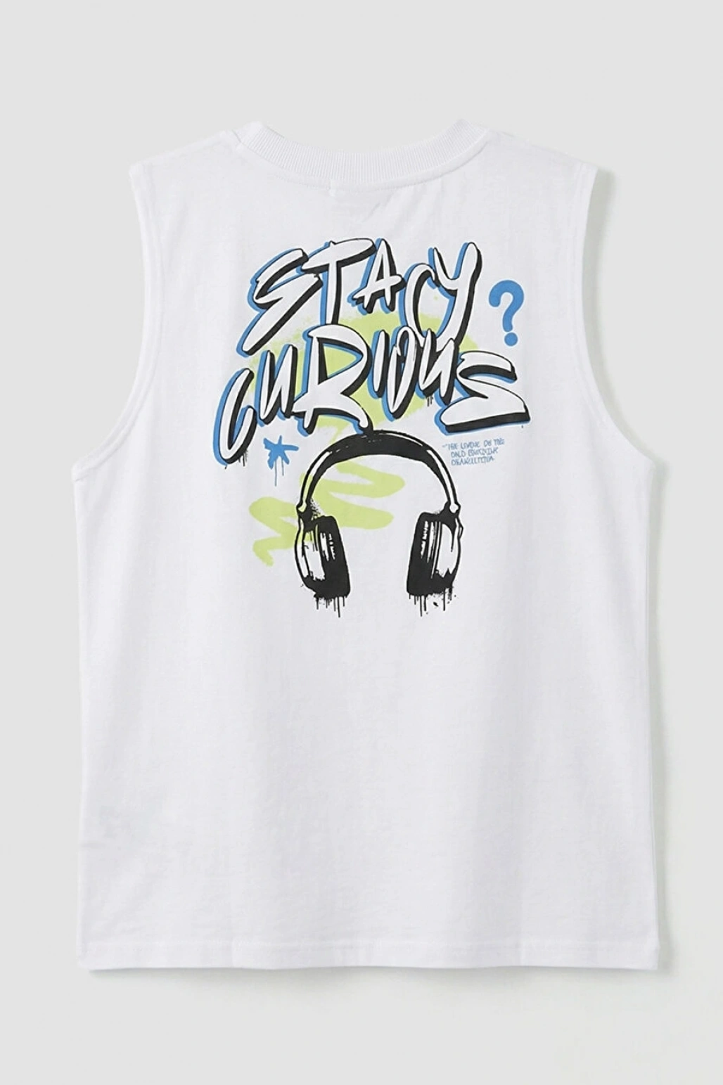 LCW Kids Beyaz Bisiklet Yaka Baskılı Penye Erkek Çocuk Atlet