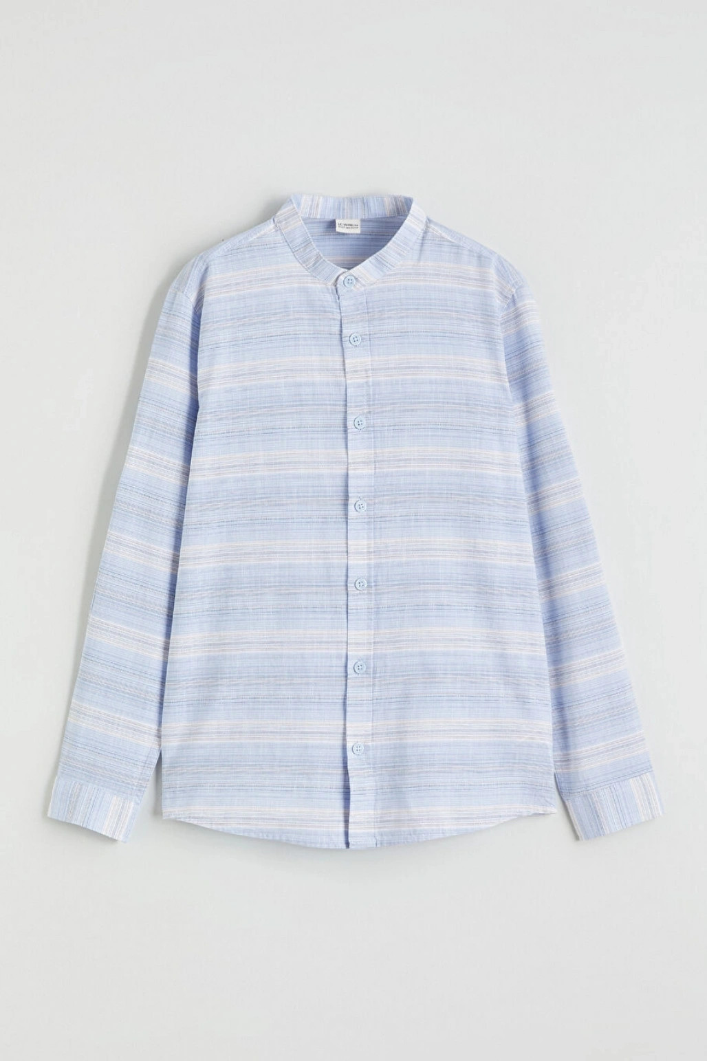 LCW Kids Mavi Hakim Yaka Çizgili Erkek Çocuk Gömlek