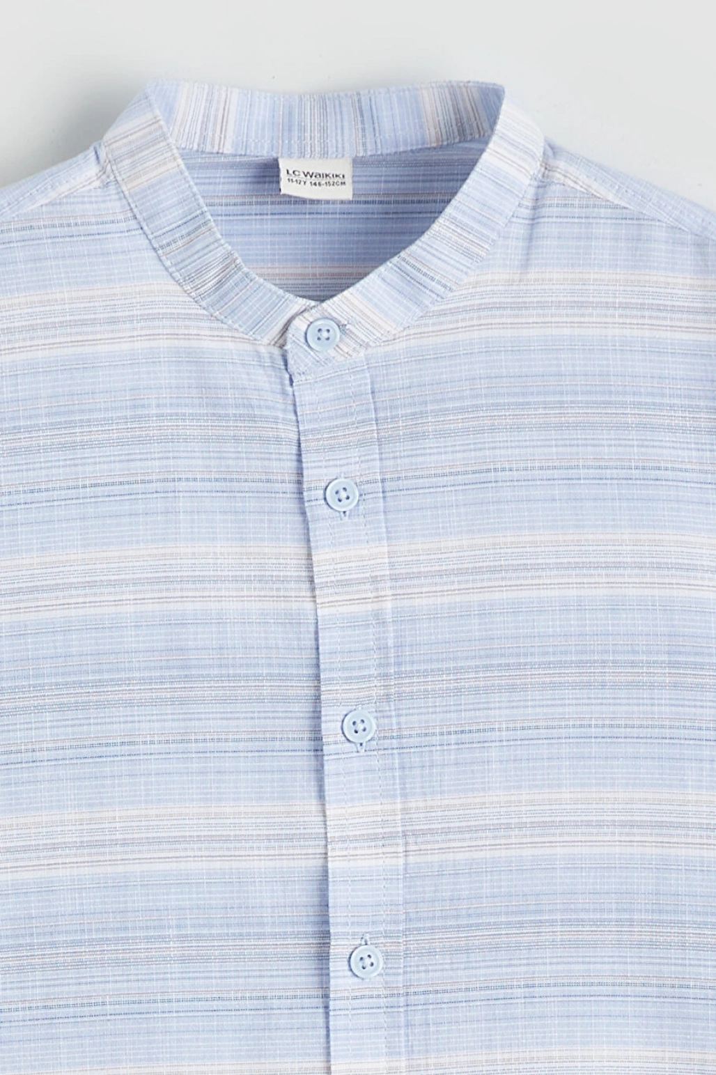 LCW Kids Mavi Hakim Yaka Çizgili Erkek Çocuk Gömlek