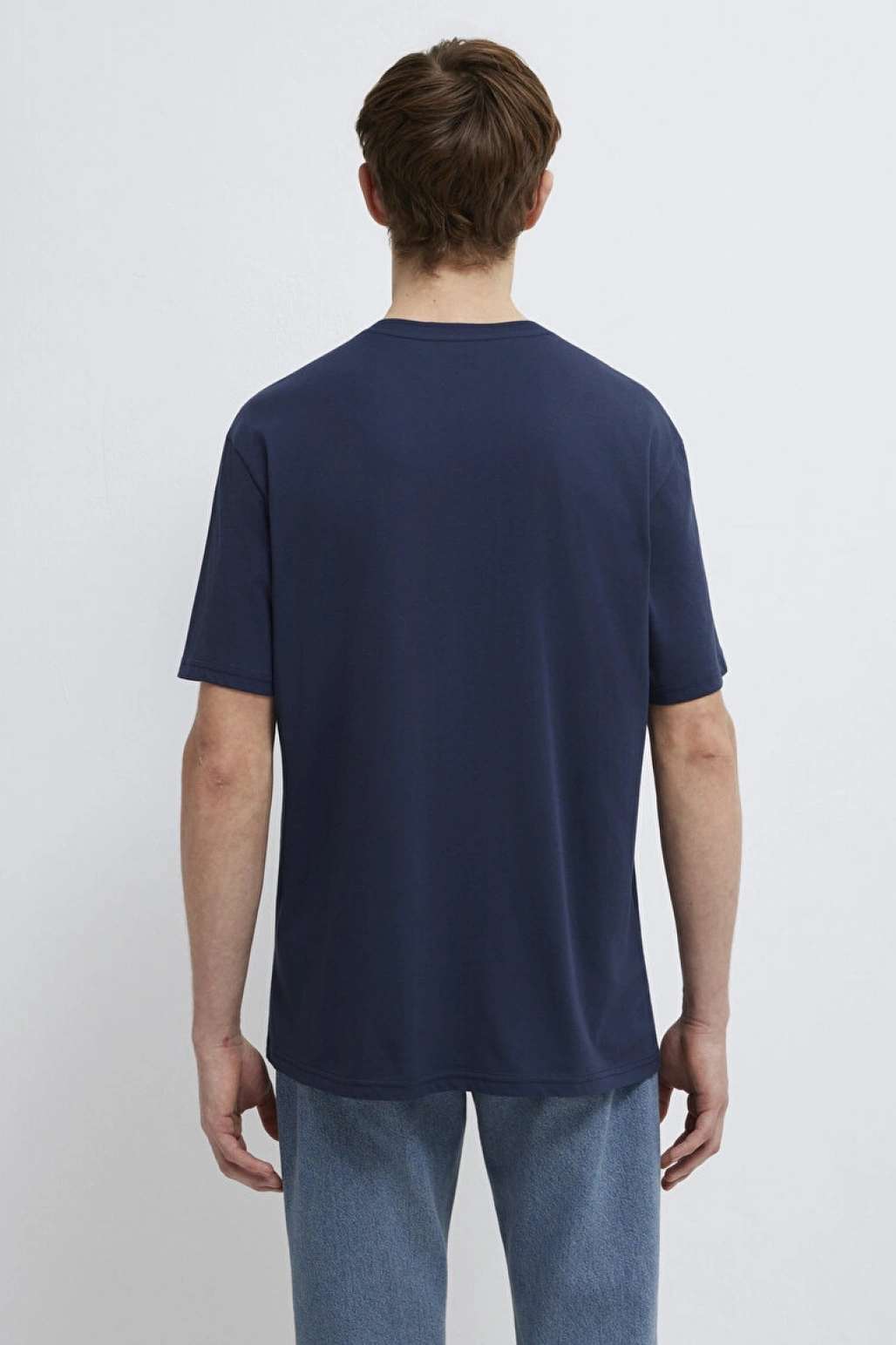 Mavi Baskılı Lacivert Tişört