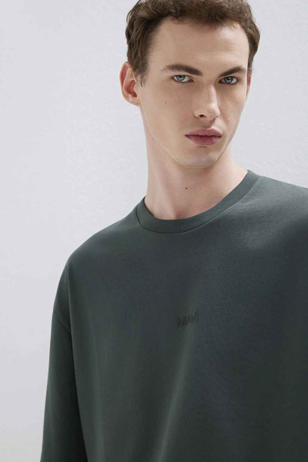 Mavi Logo Yeşil Basic Tişört