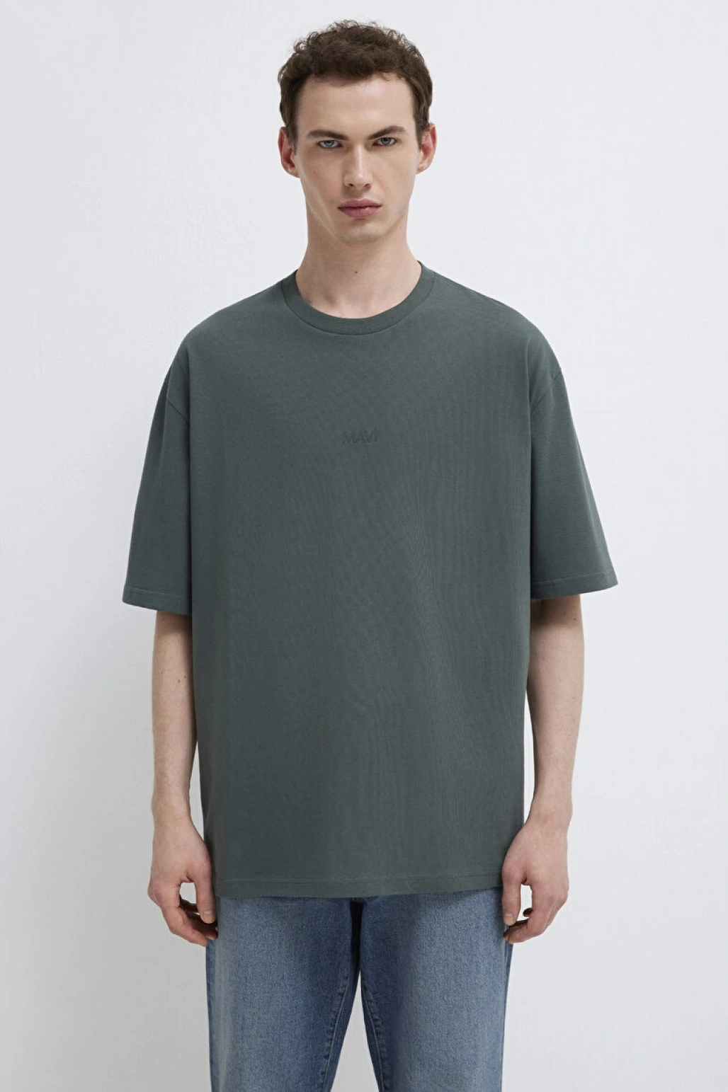 Mavi Logo Yeşil Basic Tişört