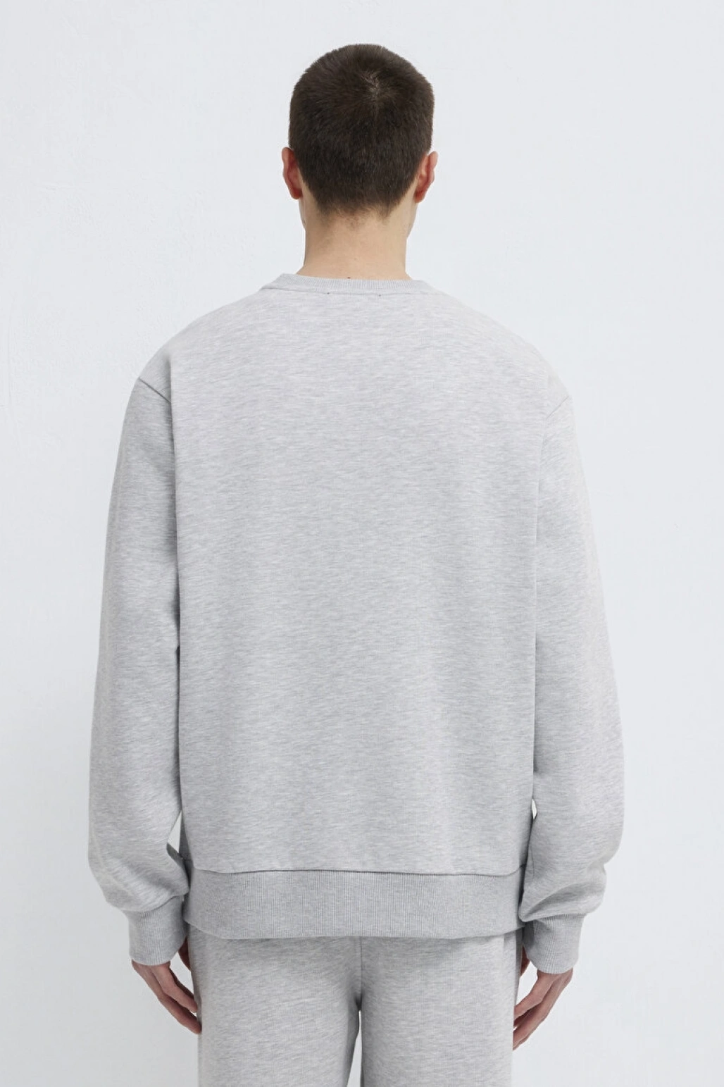 Mavi Logo Baskılı Gri Sweatshirt