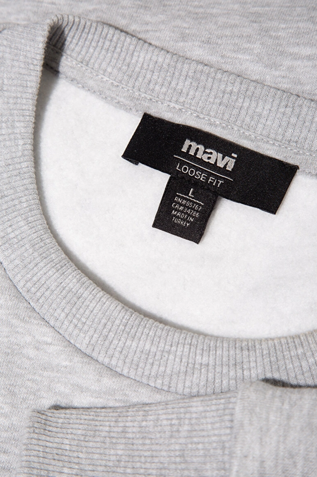 Mavi Logo Baskılı Gri Sweatshirt