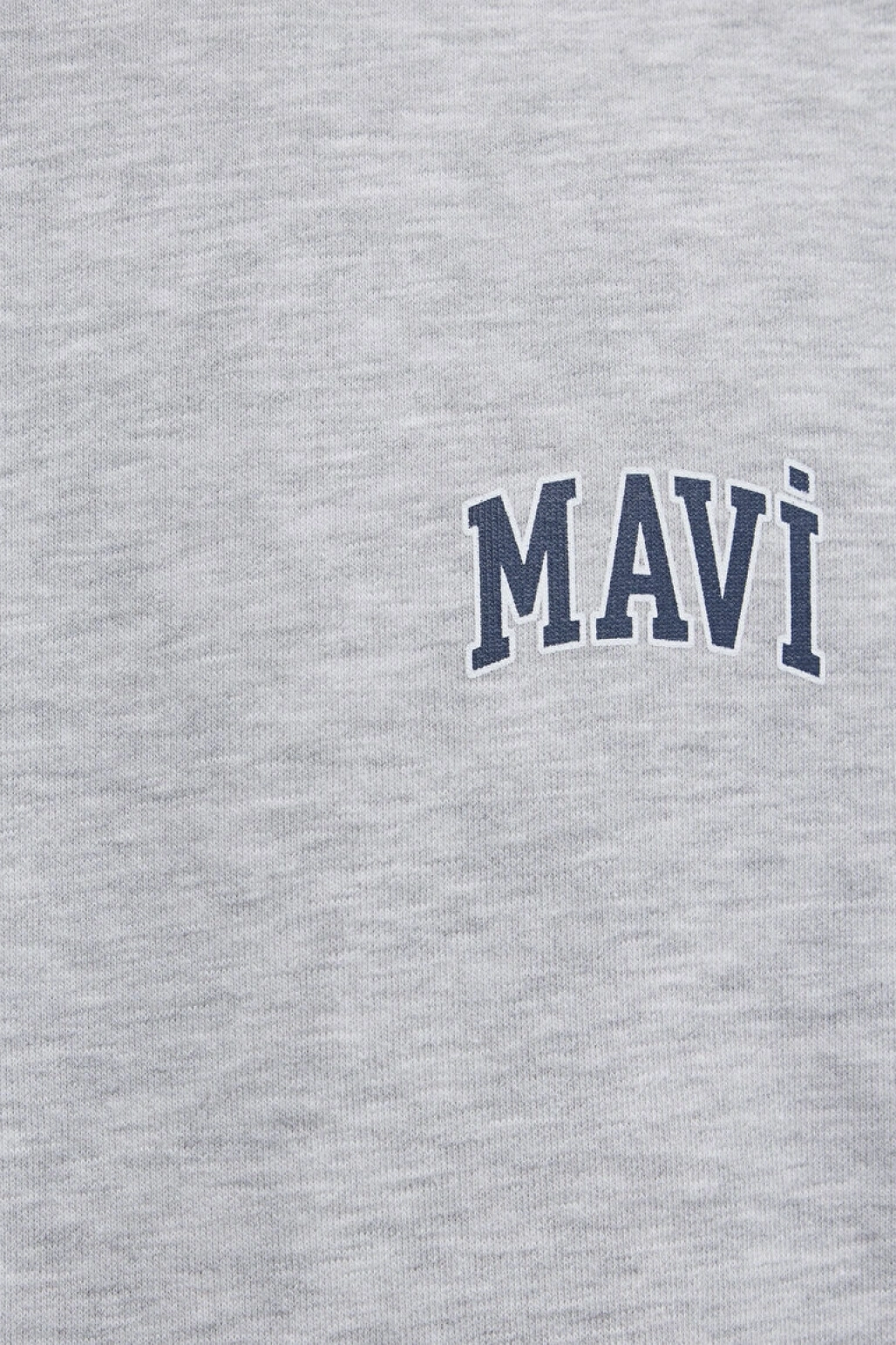 Mavi Logo Baskılı Gri Sweatshirt