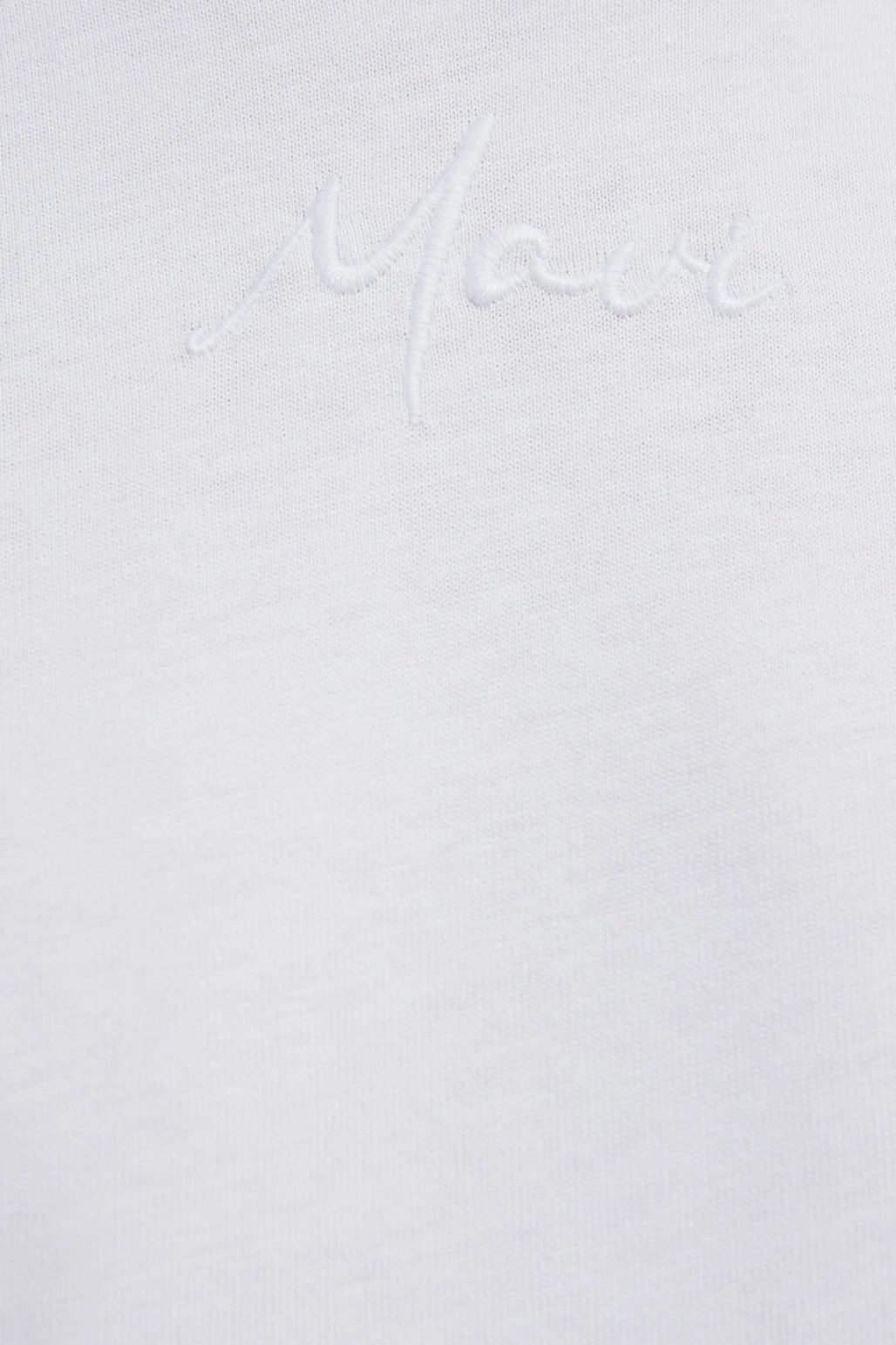 Mavi Nakışlı Beyaz Tişört