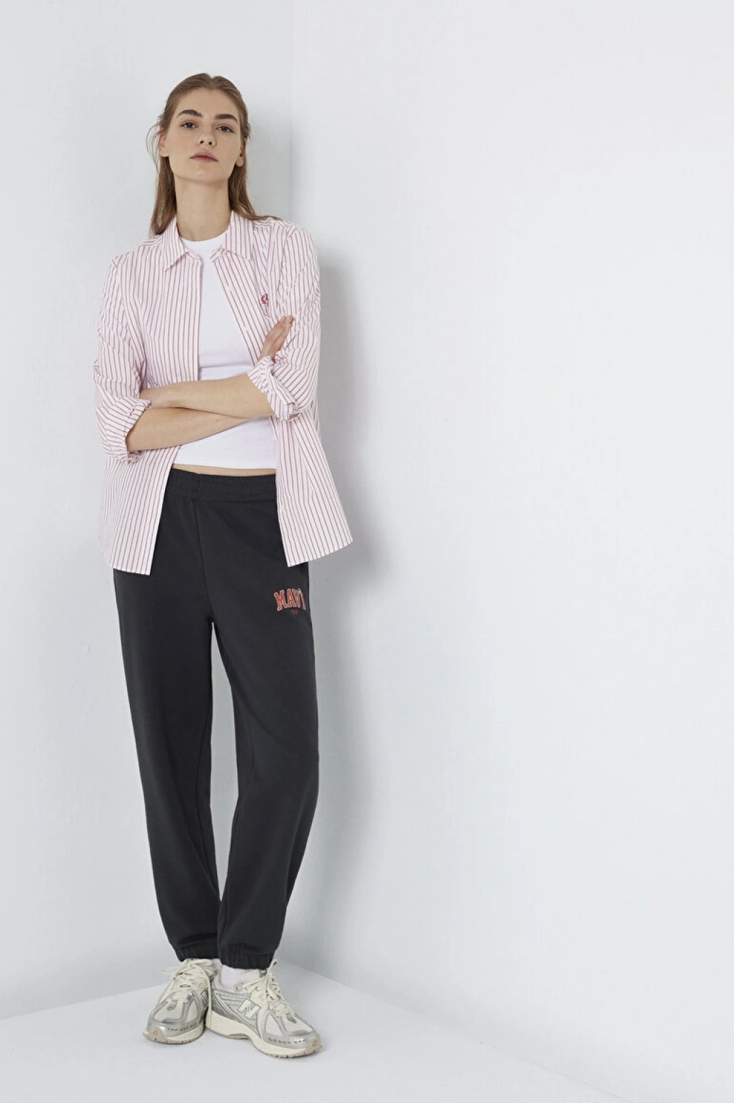 Mavi Logo Baskılı Antrasit Eşofman Altı