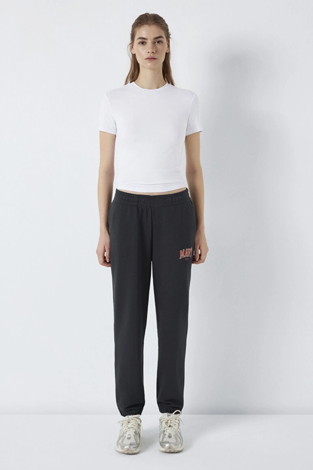 Mavi Logo Baskılı Antrasit Eşofman Altı