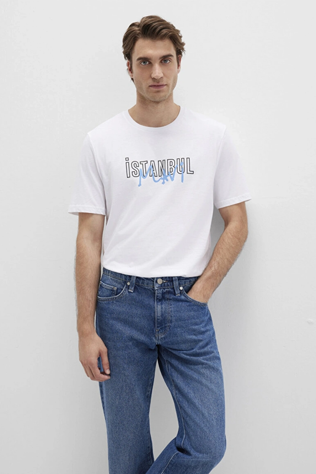 İstanbul Baskılı Beyaz Tişört