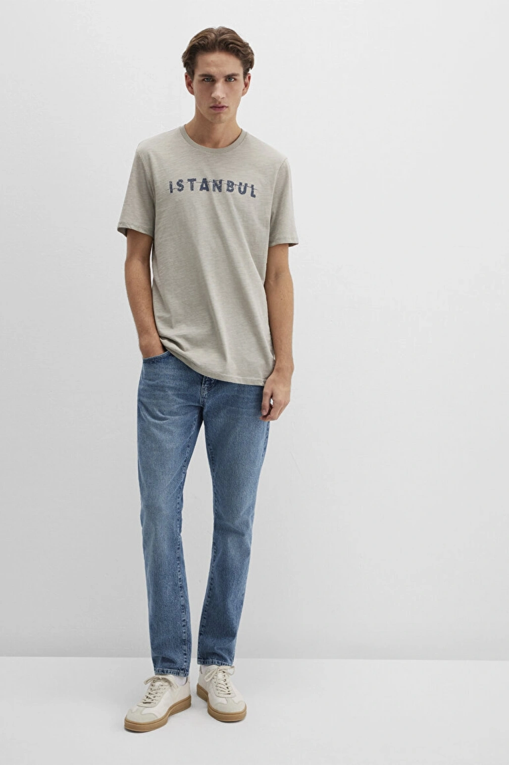 İstanbul Baskılı Bej Tişört