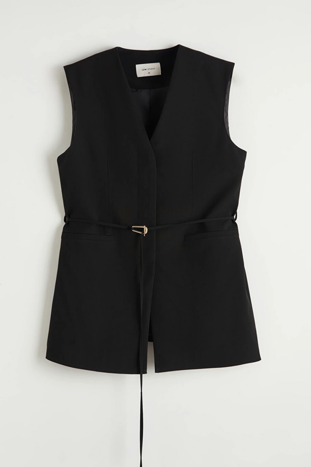 LCW STUDIO Siyah V Yaka Beli Kemerli Kadın Yelek