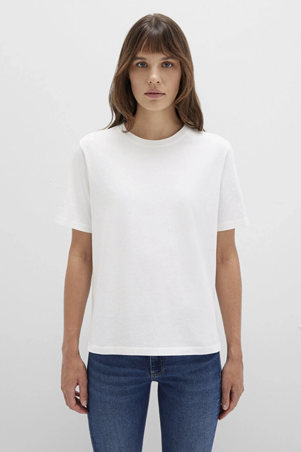 KISA KOLLU BASIC TİŞÖRT Kırık Beyaz, L