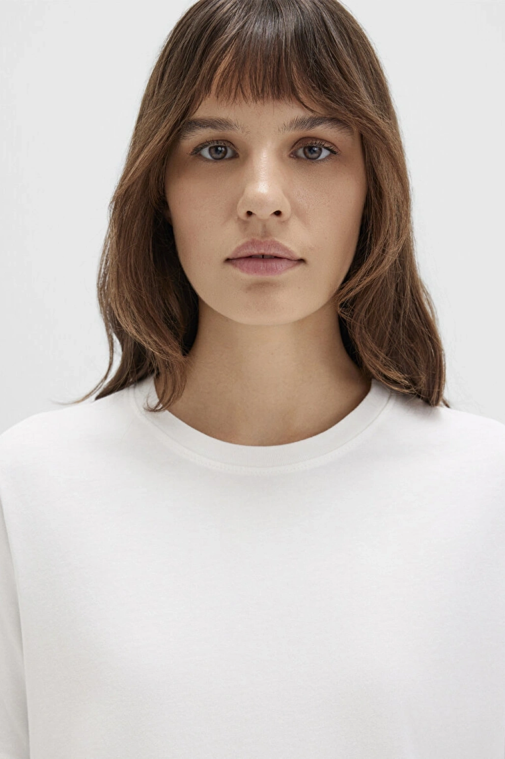 KISA KOLLU BASIC TİŞÖRT Kırık Beyaz, L