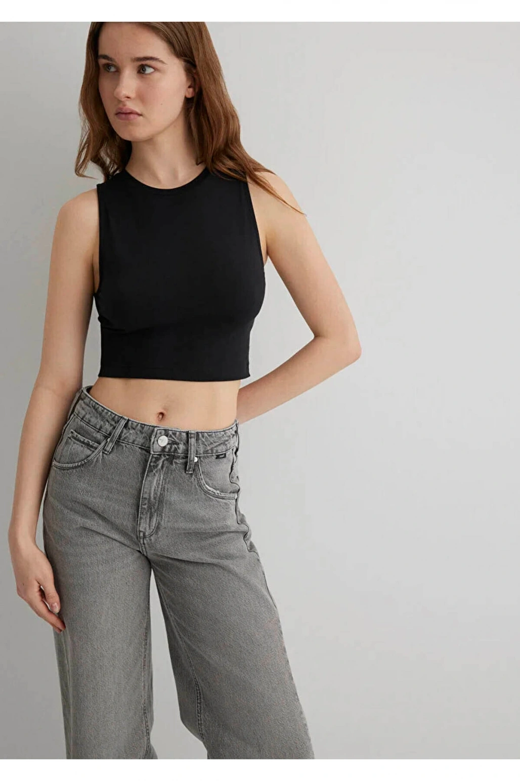 Mavi Kadın Kolsuz Siyah Basic Atlet