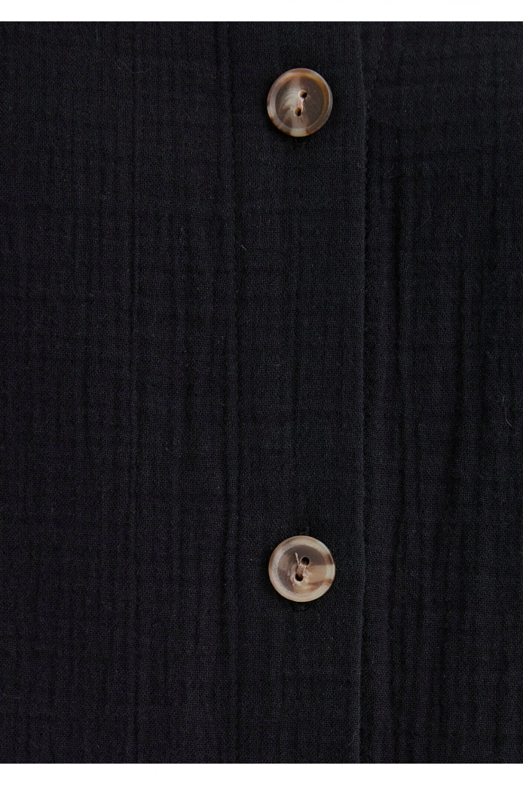 Mavi Dokulu Siyah Gömlek Loose Fit / Bol Rahat Kesim