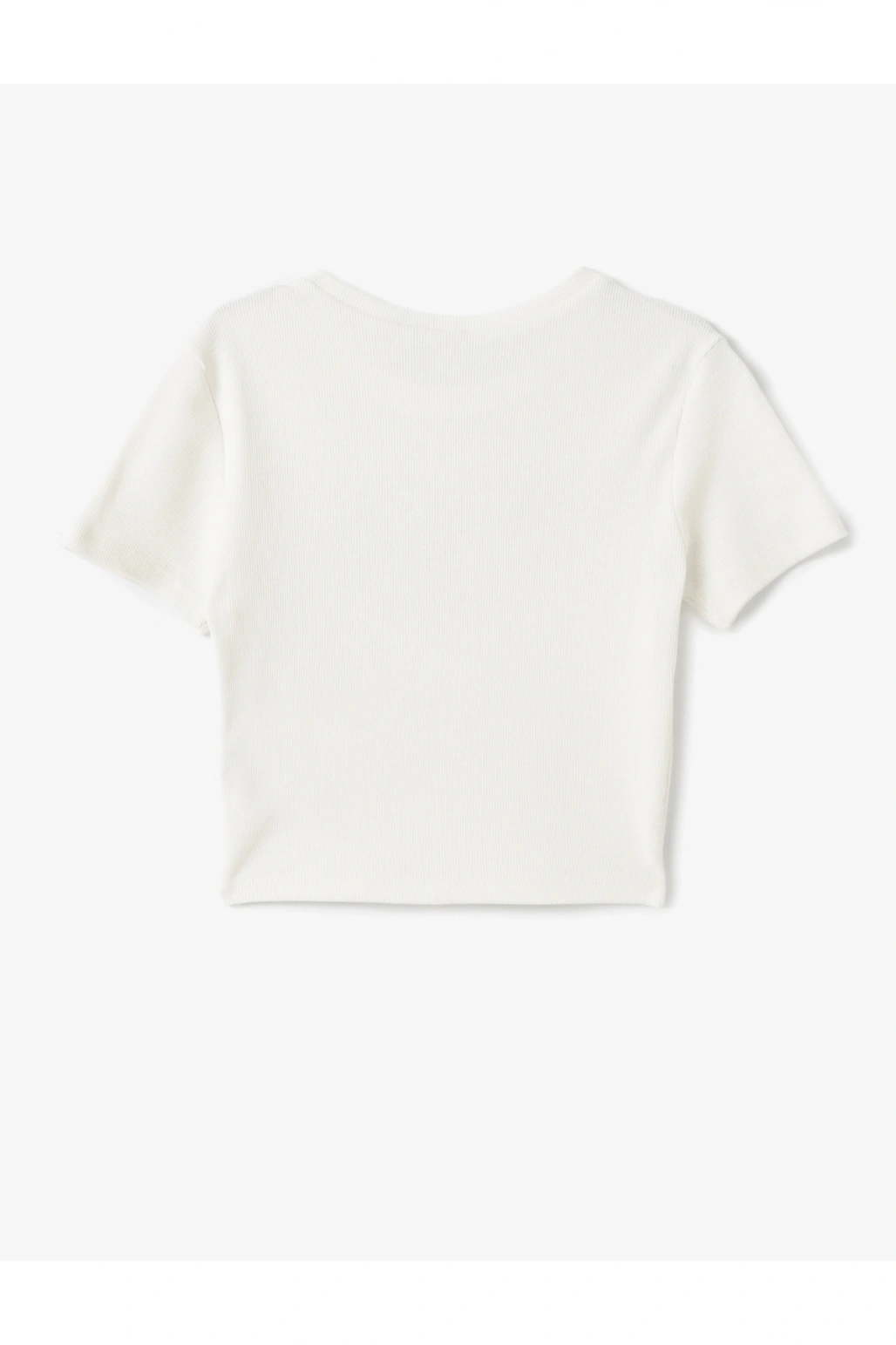 Koton Panda Baskılı Kısa Kollu Slim Fit Crop Tişört