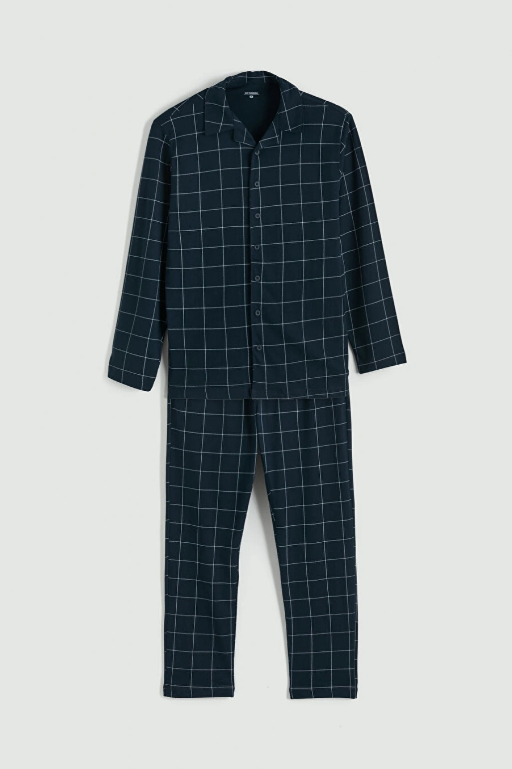 LC WAIKIKI Lacivert Standart Kalıp Ekose Erkek Pijama Takımı