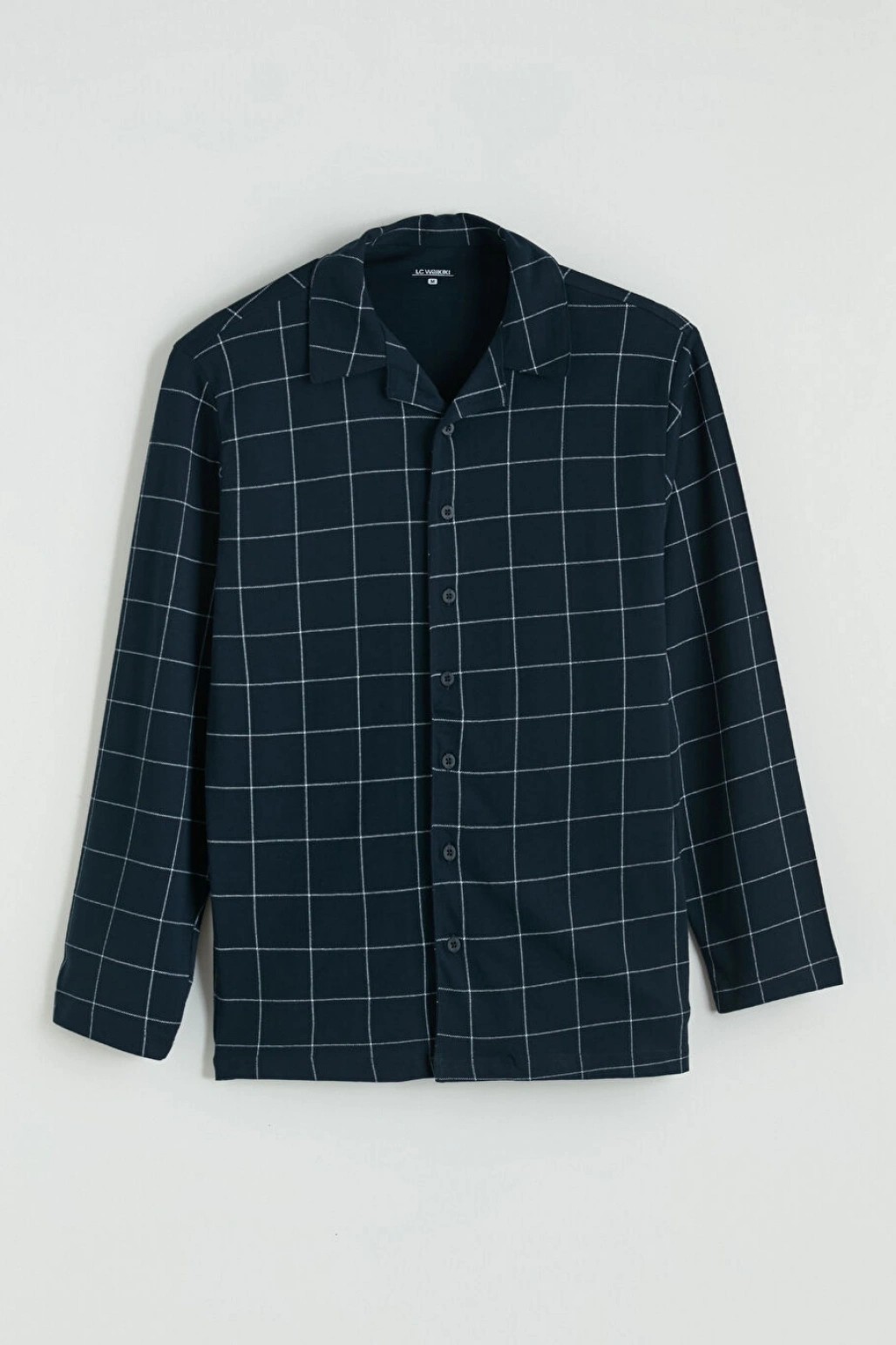 LC WAIKIKI Lacivert Standart Kalıp Ekose Erkek Pijama Takımı