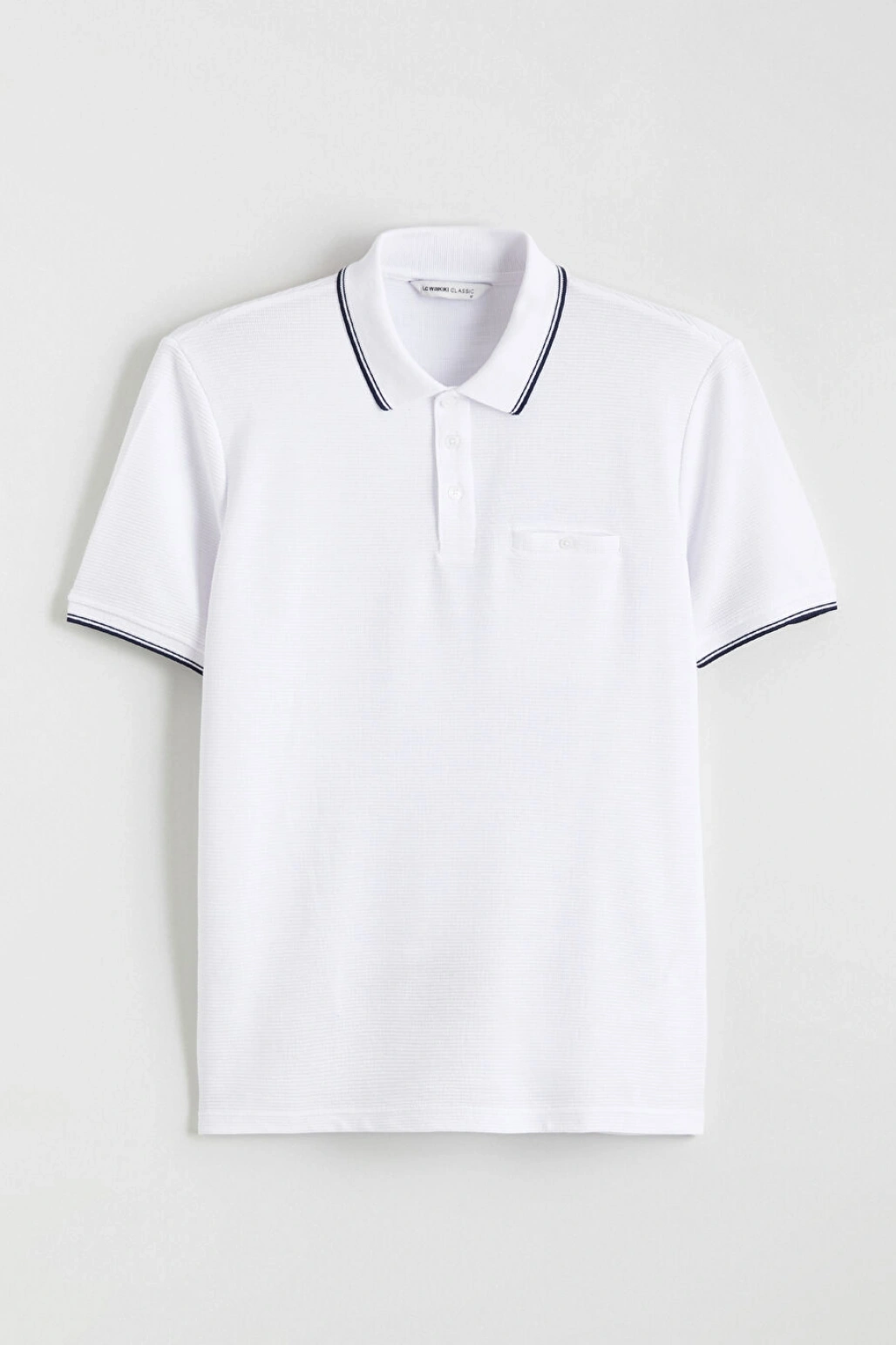 LCWAIKIKI Classic Beyaz Polo Yaka Erkek Dokulu Tişört