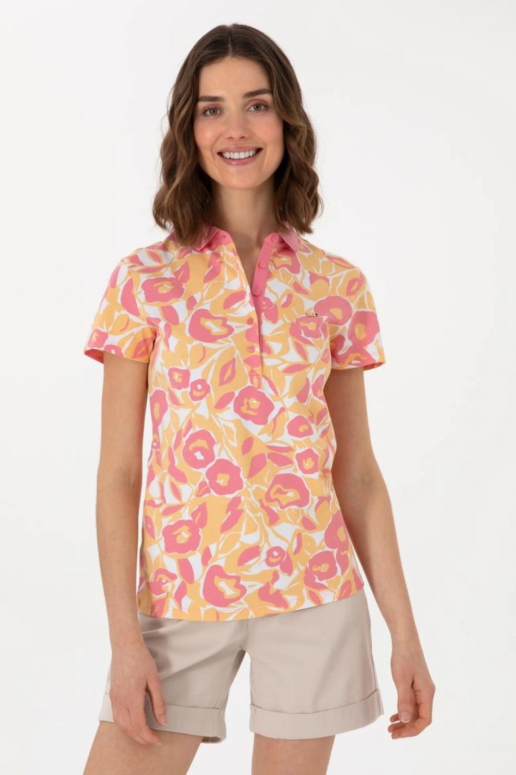 U.S POLO Kadın Pembe Polo Yaka Tişört