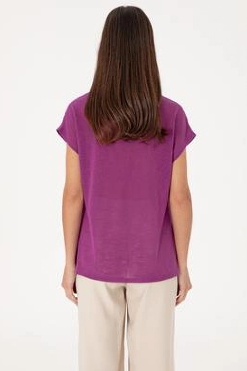 U.S. Polo Assn. Kadın Menekşe Bisiklet Yaka Tişört