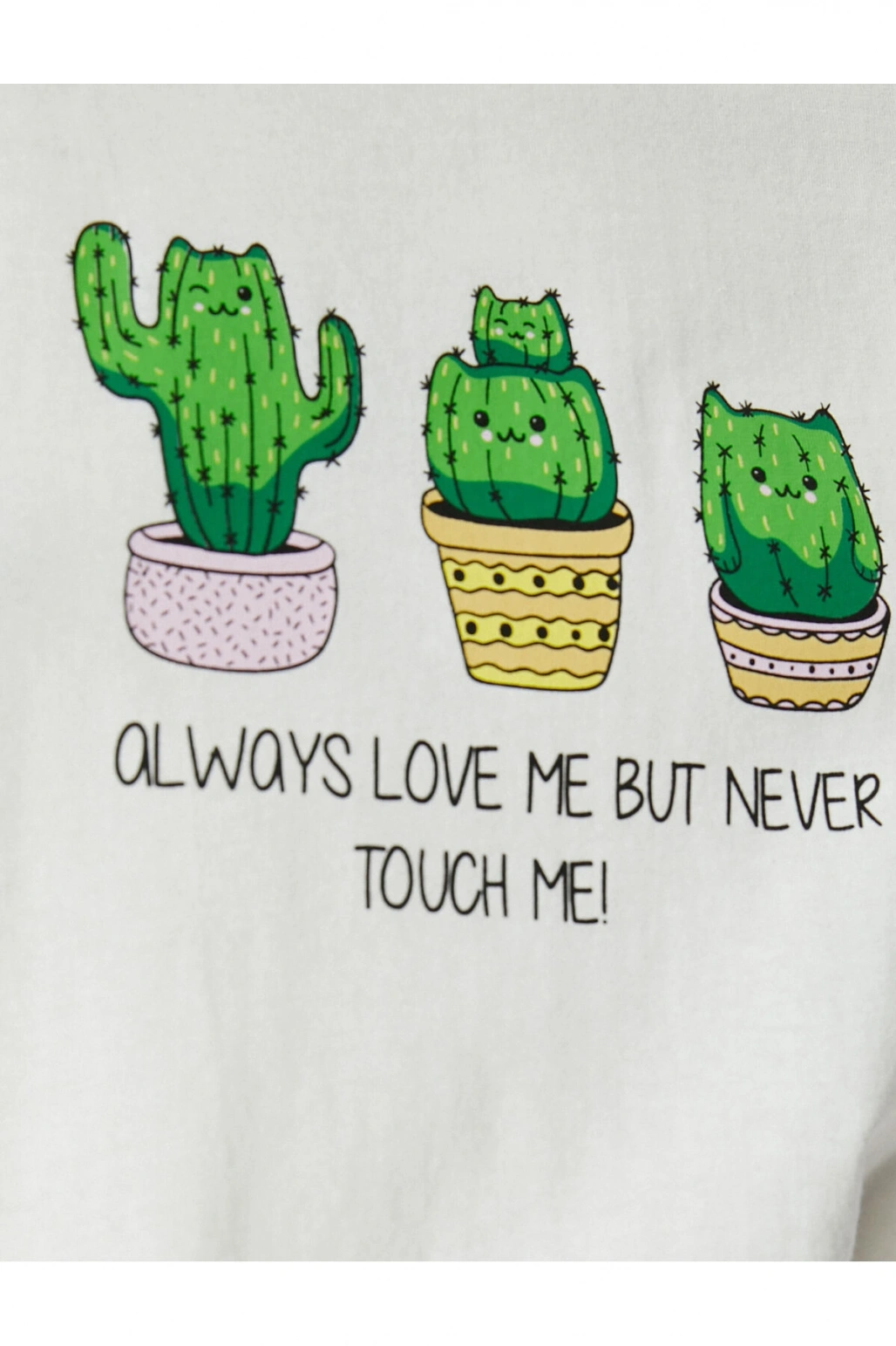 Koton Kaktüs Baskılı Tişört Rahat Kalıp Kısa Kollu Baskılı Pamuklu