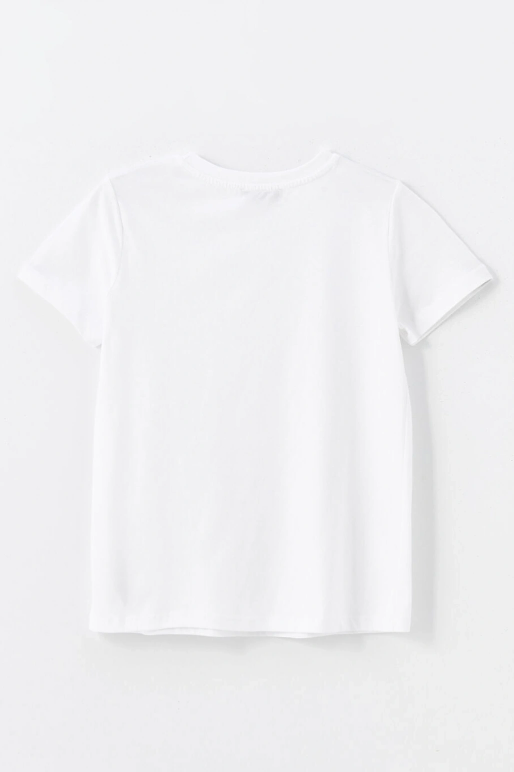 LCW Vision Beyaz Bisiklet Yaka Düz Kısa Kollu Kadın Tişört